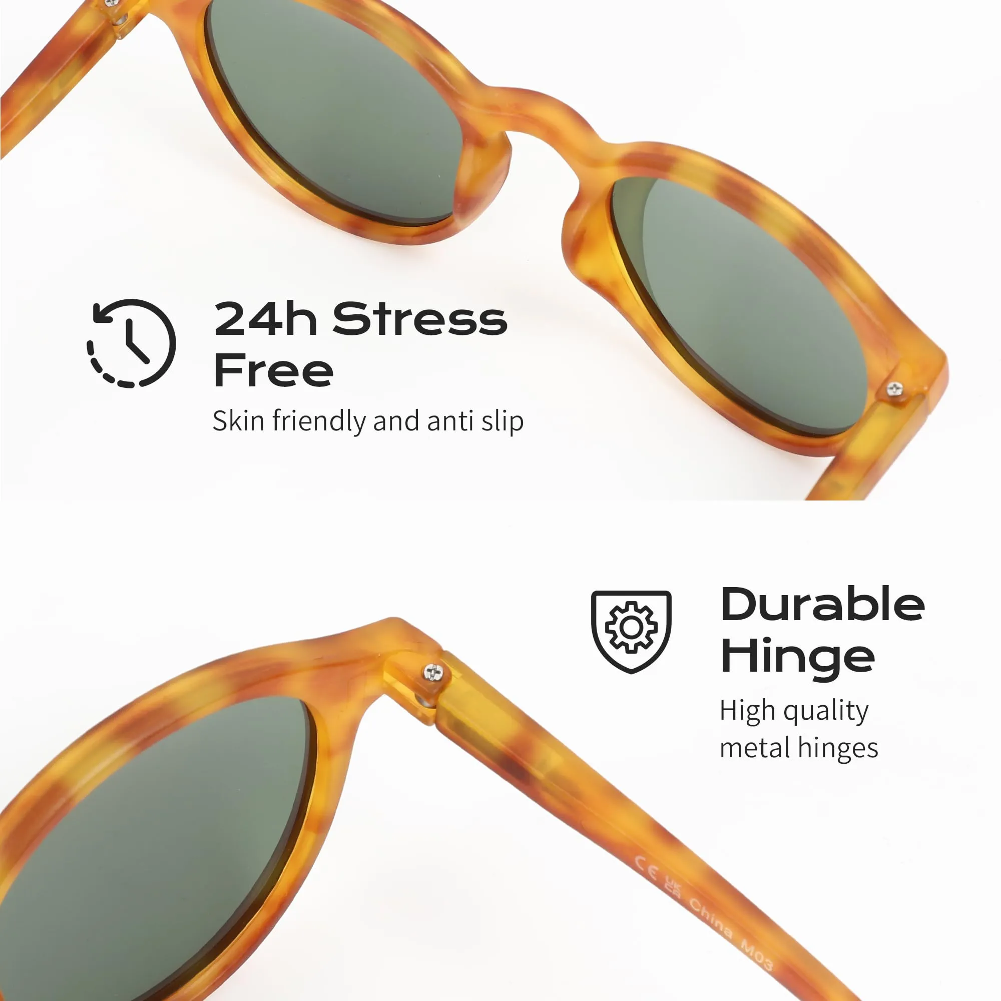 ZENOTTIC Occhiali da Sole Polarizzati Retrò Rotondi Vintage UV400 per Uomo e Donna - immagine 4