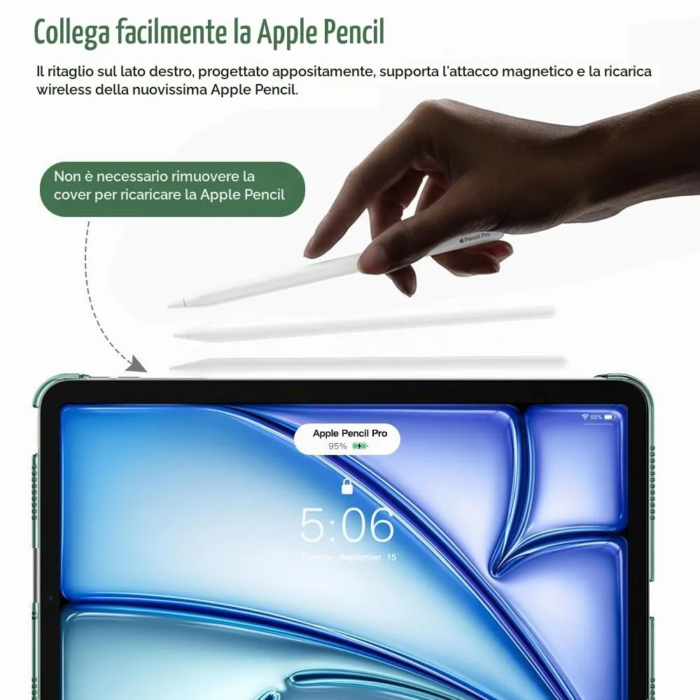 TiMOVO Cover per iPad Air 11" M4/M3/M2, Air 5a/4a Gen 10,9", Verde Notte - immagine 3