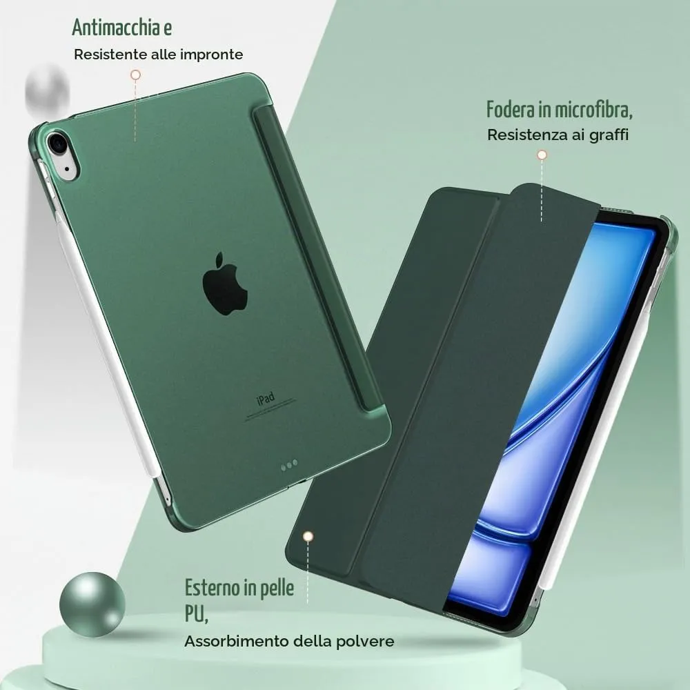 TiMOVO Cover per iPad Air 11" M4/M3/M2, Air 5a/4a Gen 10,9", Verde Notte - immagine 4