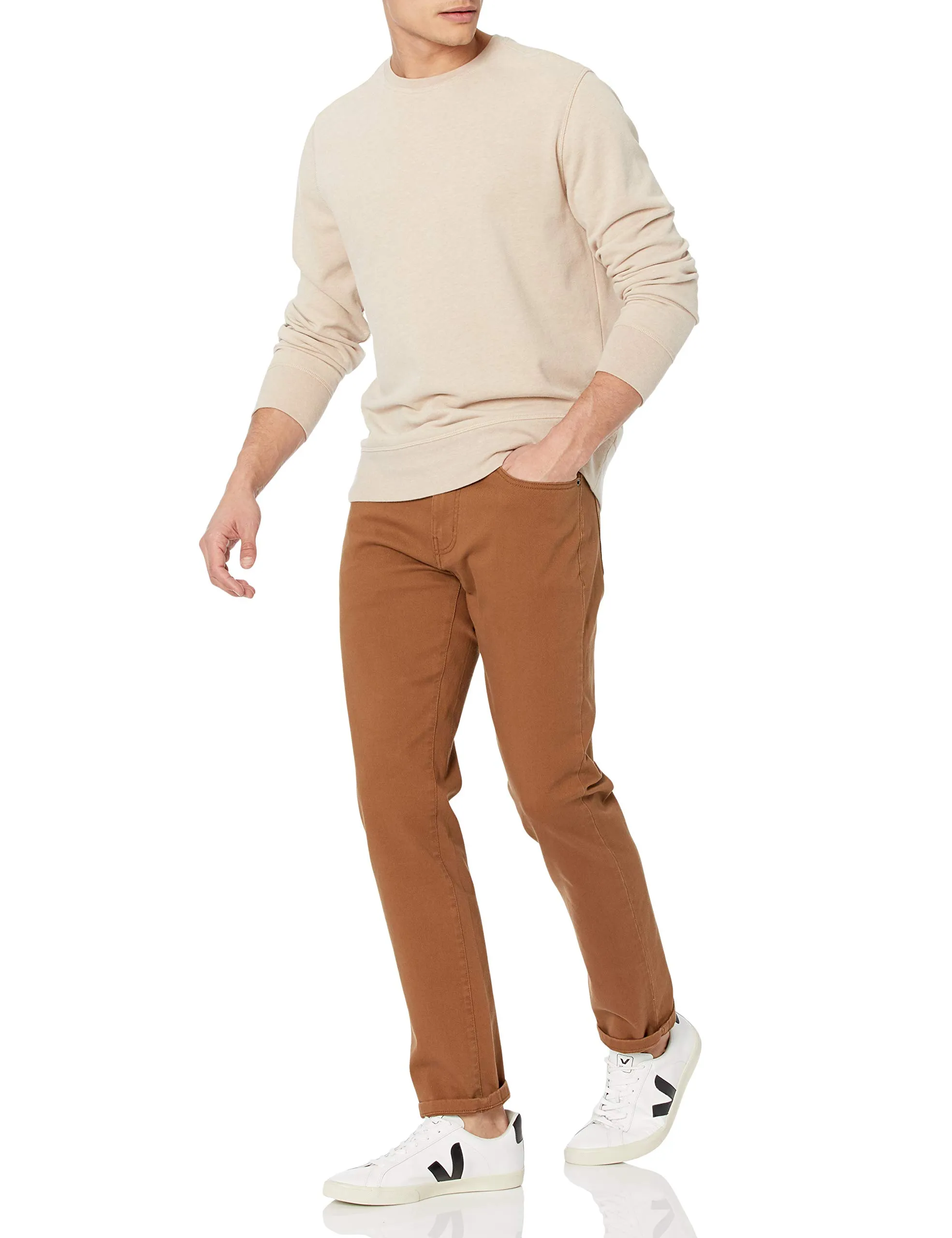 Amazon Essentials Jeans Slim Fit, Kaki Scuro, 40W / 28L - immagine 5