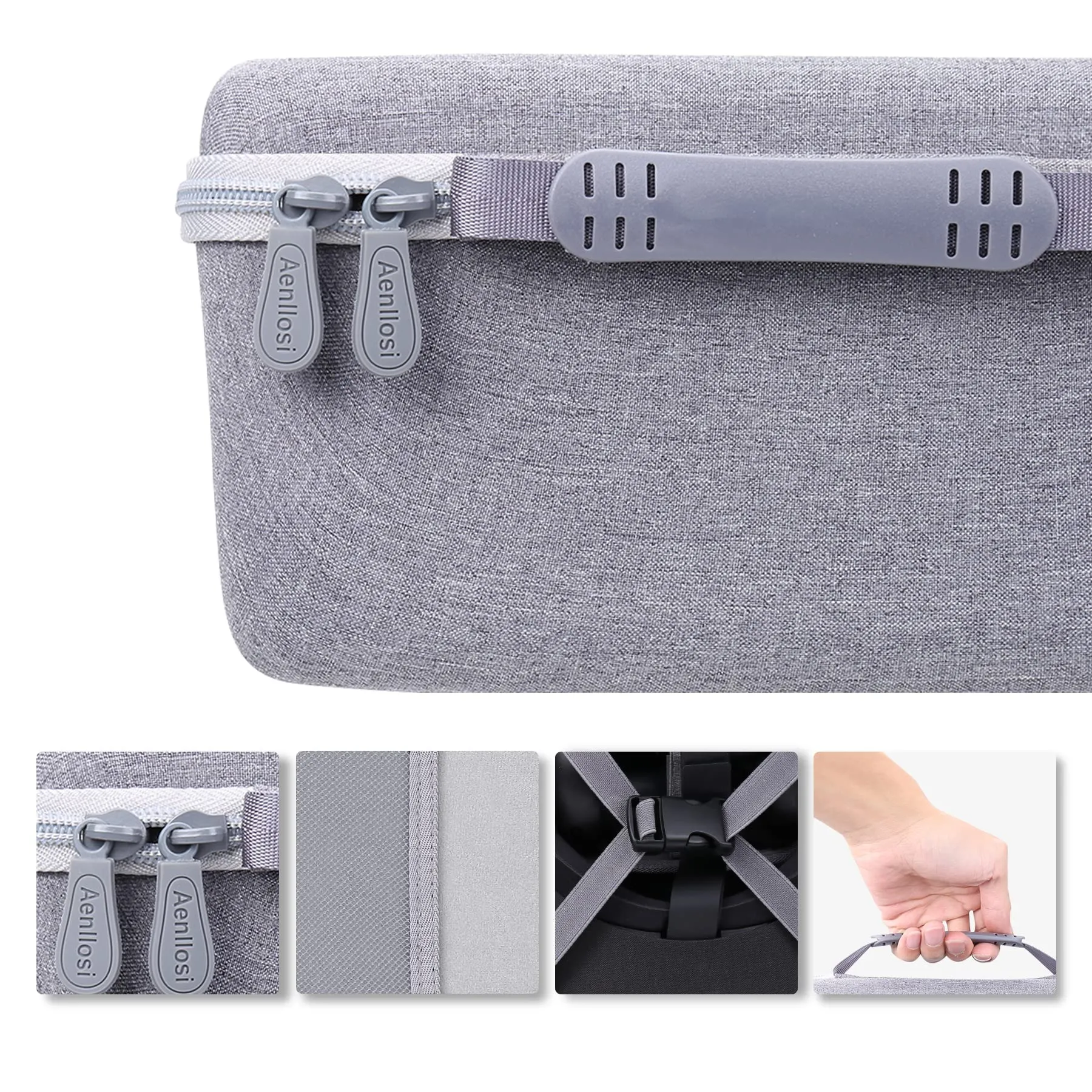 Aenllosi Custodia Rigida per Oculus Quest 2 e PICO 4 All-In-One Visore VR - Grigio-2 - immagine 4