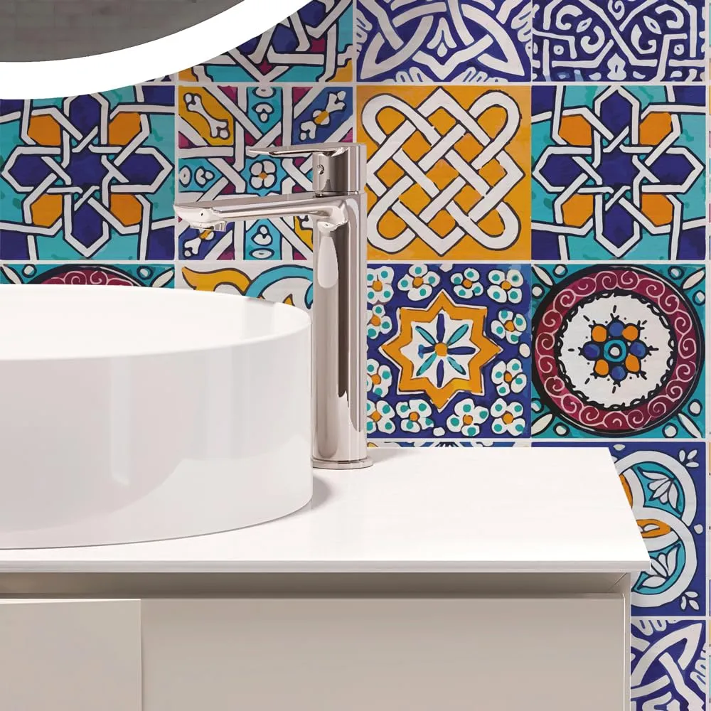 RE-COVERTILES Adesivi Piastrelle in PVC per Cucina e Bagno, 24 Pz 10x10 cm, PS00033 - immagine 3