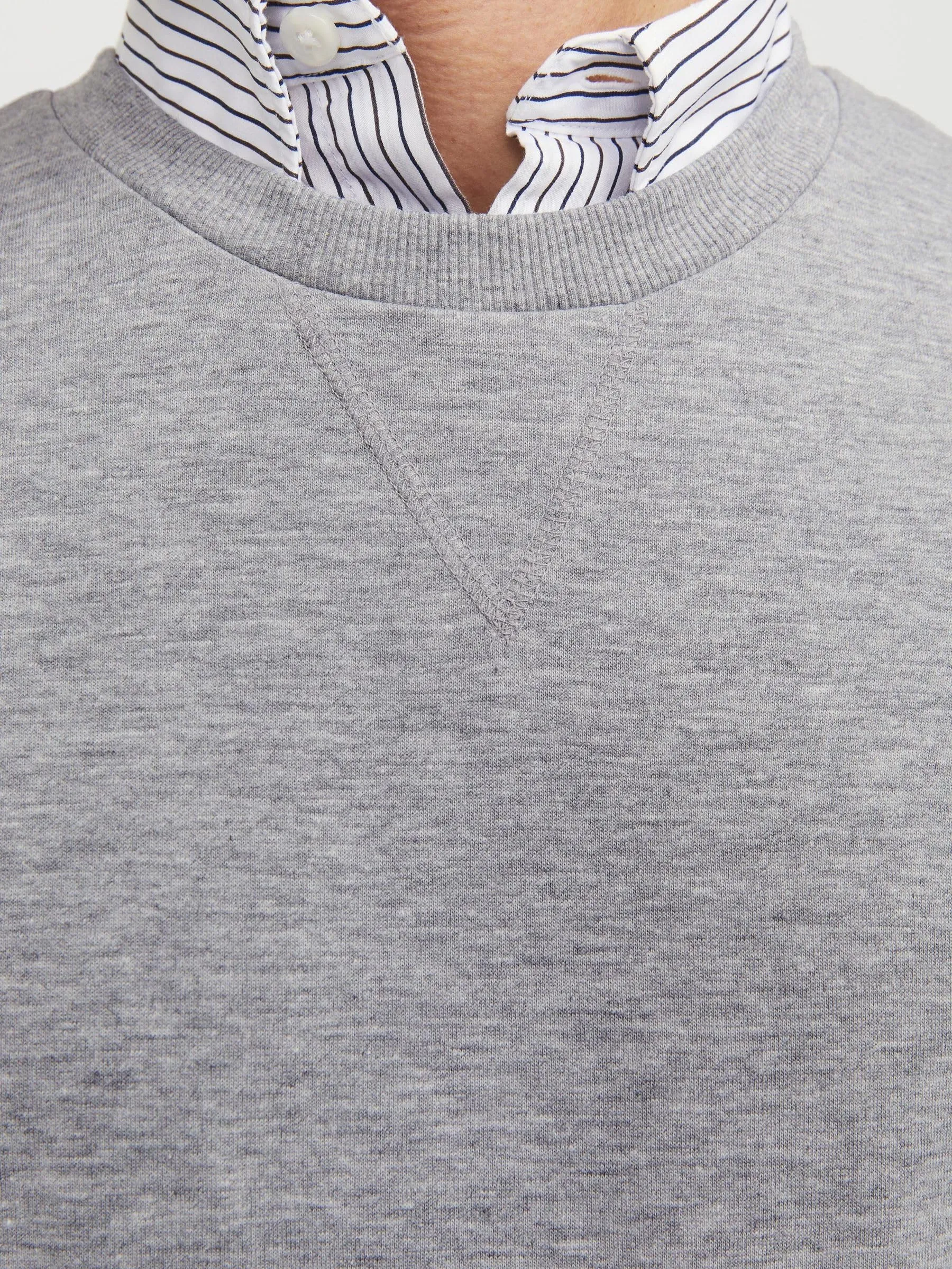 Jack & Jones Jjebasic Sweat Crew Neck Noos Felpa, Light Grey Melange - immagine 7