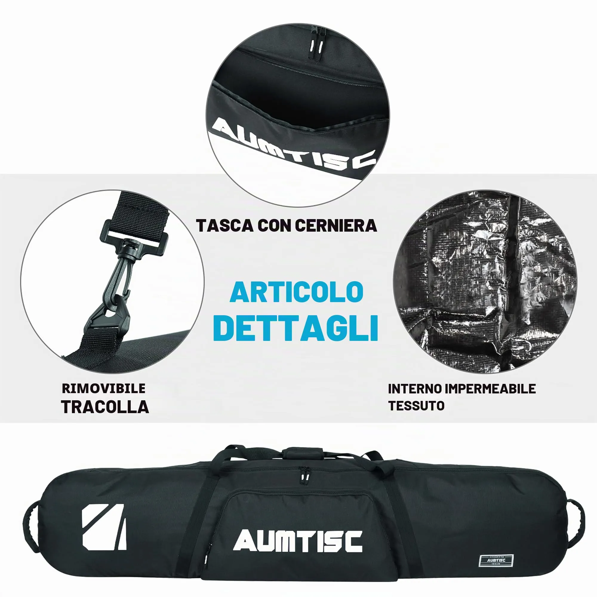 AUMTISC Snowboard-Taschen 155 cm Black-uk - immagine 5