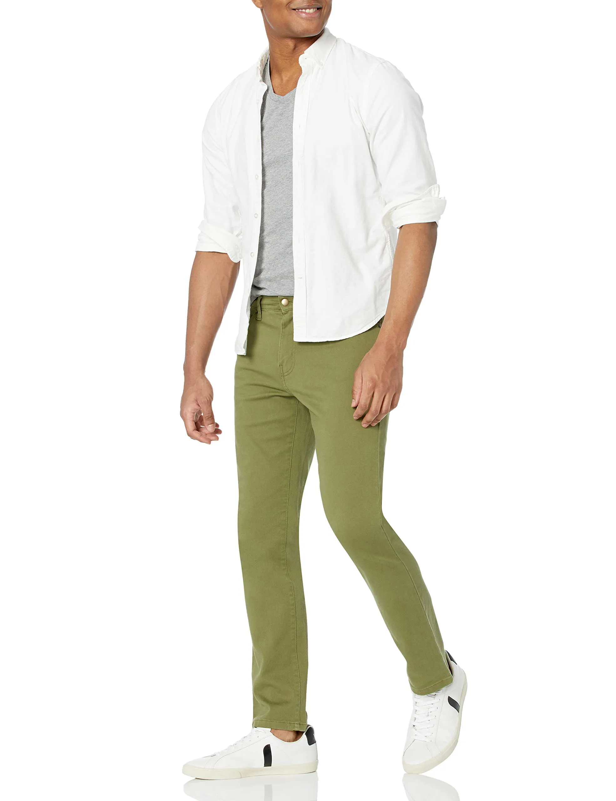 Amazon Essentials Slim Fit Jeans, Verde Oliva, 33W / 29L - immagine 5