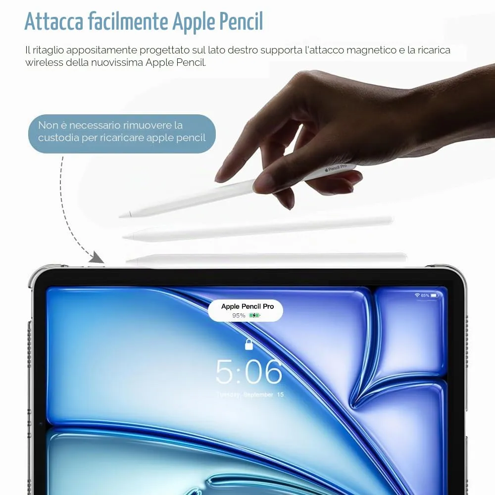 TiMOVO Cover per iPad Air 11" M4/M3/M2, Air 5a/4a Gen 10.9", Cielo Blu - immagine 3