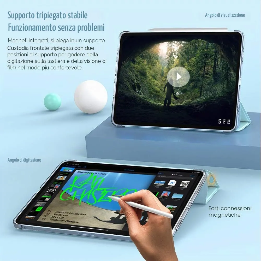 TiMOVO Cover per iPad Air 11" M4/M3/M2, Air 5a/4a Gen 10.9", Cielo Blu - immagine 6