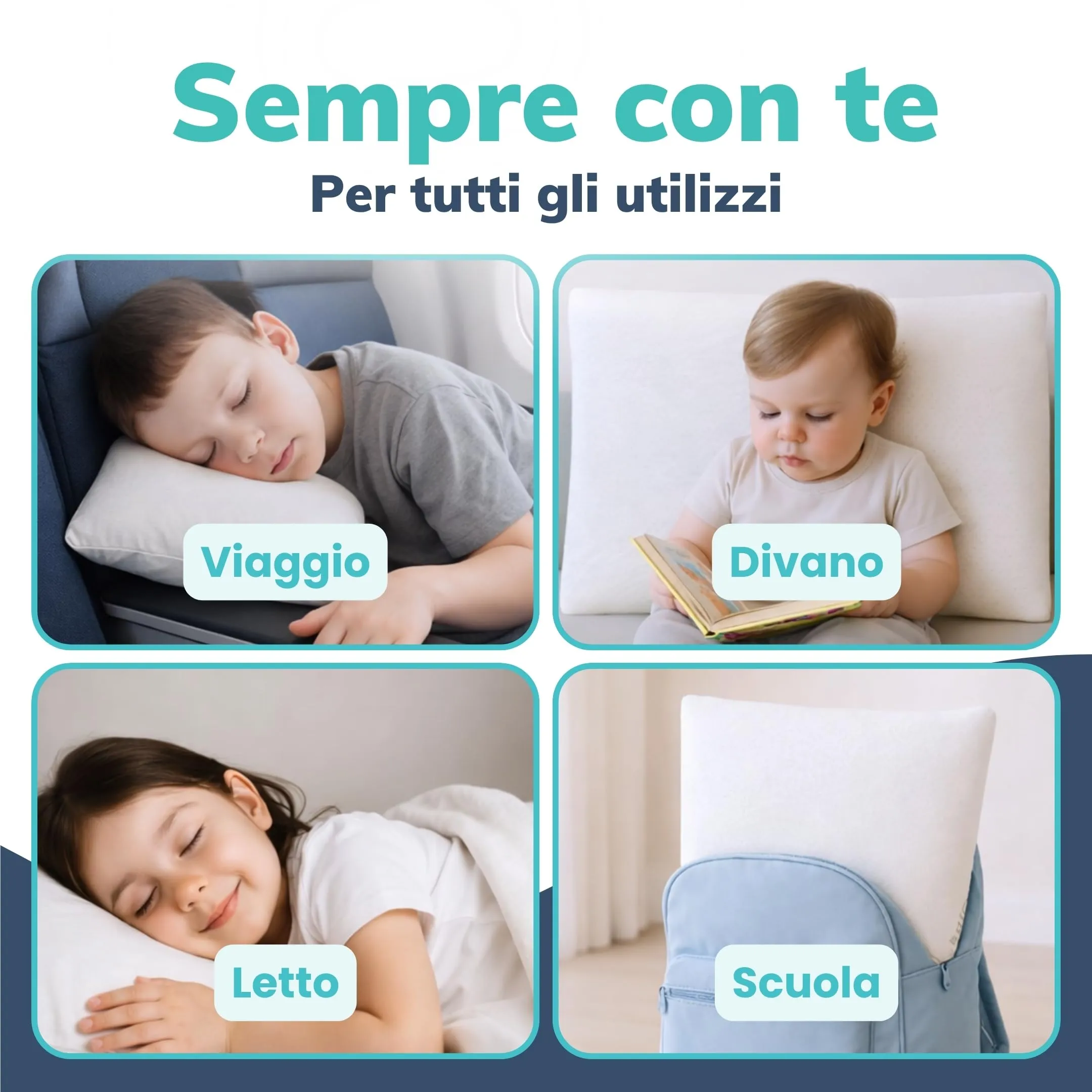BabyTools Cuscino Neonato 40x30 cm, 6 Mesi - 2 Anni, Traspirante Antibatterico e Anti-Acaro con Federa in Cotone Oeko-Tex, Made in Italy - immagine 4