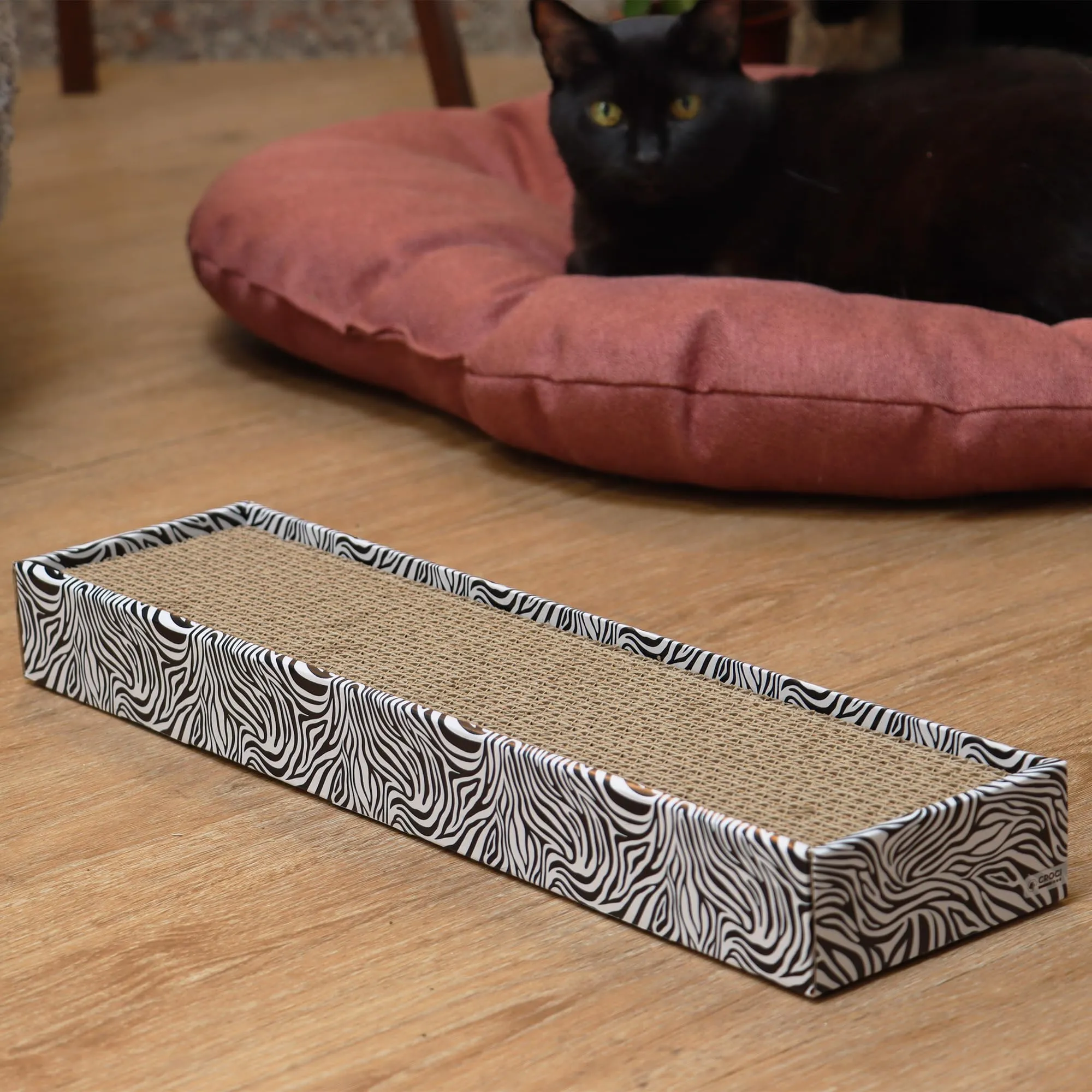 Croci Zebra Tiragraffi per gatti in cartone a 2 strati, 48x12,5x5 cm - immagine 4