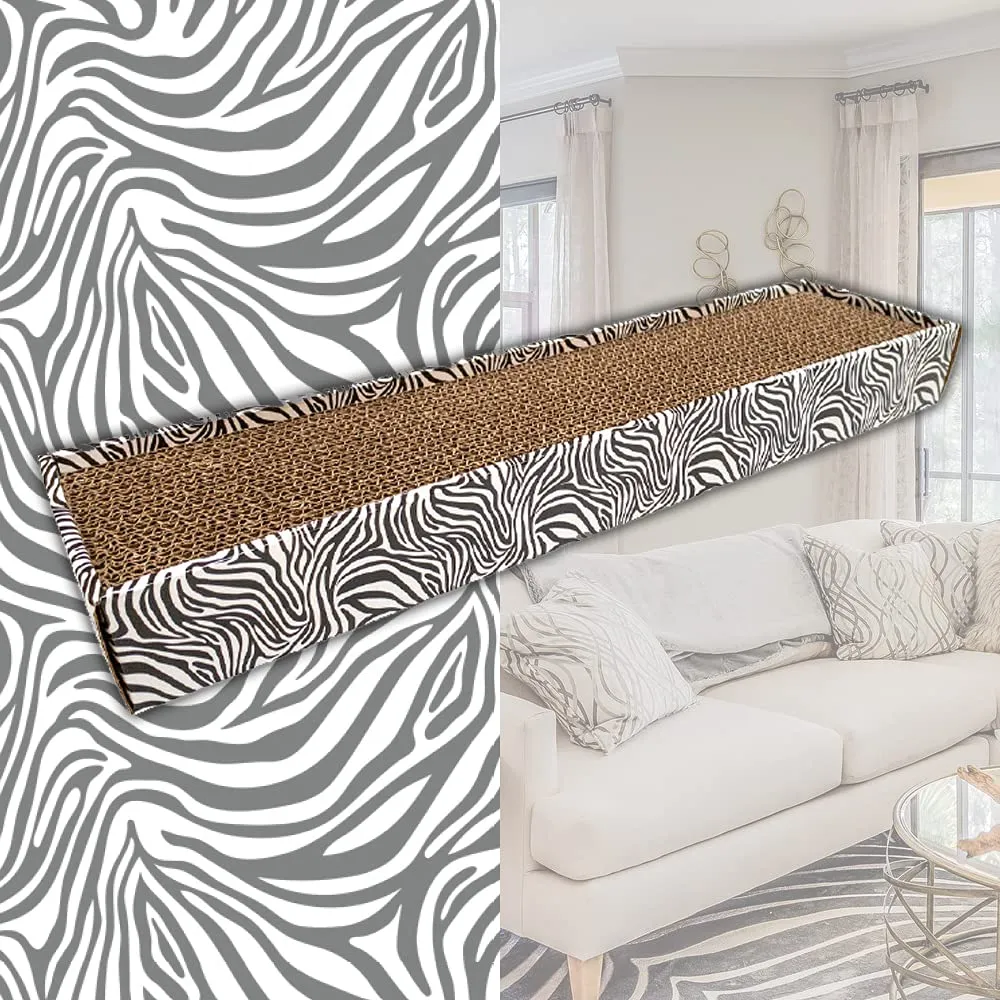 Croci Zebra Tiragraffi per gatti in cartone a 2 strati, 48x12,5x5 cm - immagine 7