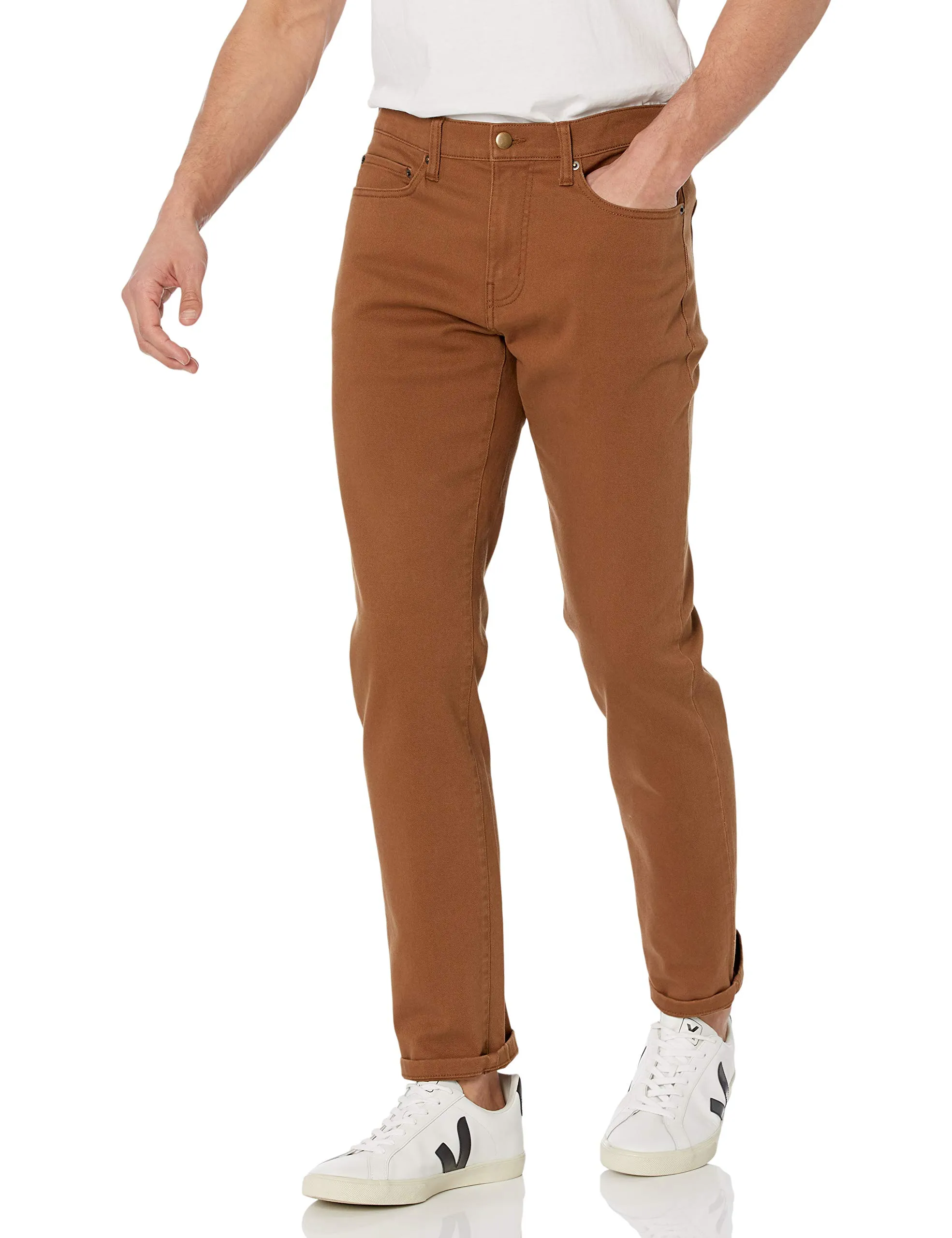 Amazon Essentials Slim Fit Jeans, Kaki Scuro, 32W / 28L - immagine 1