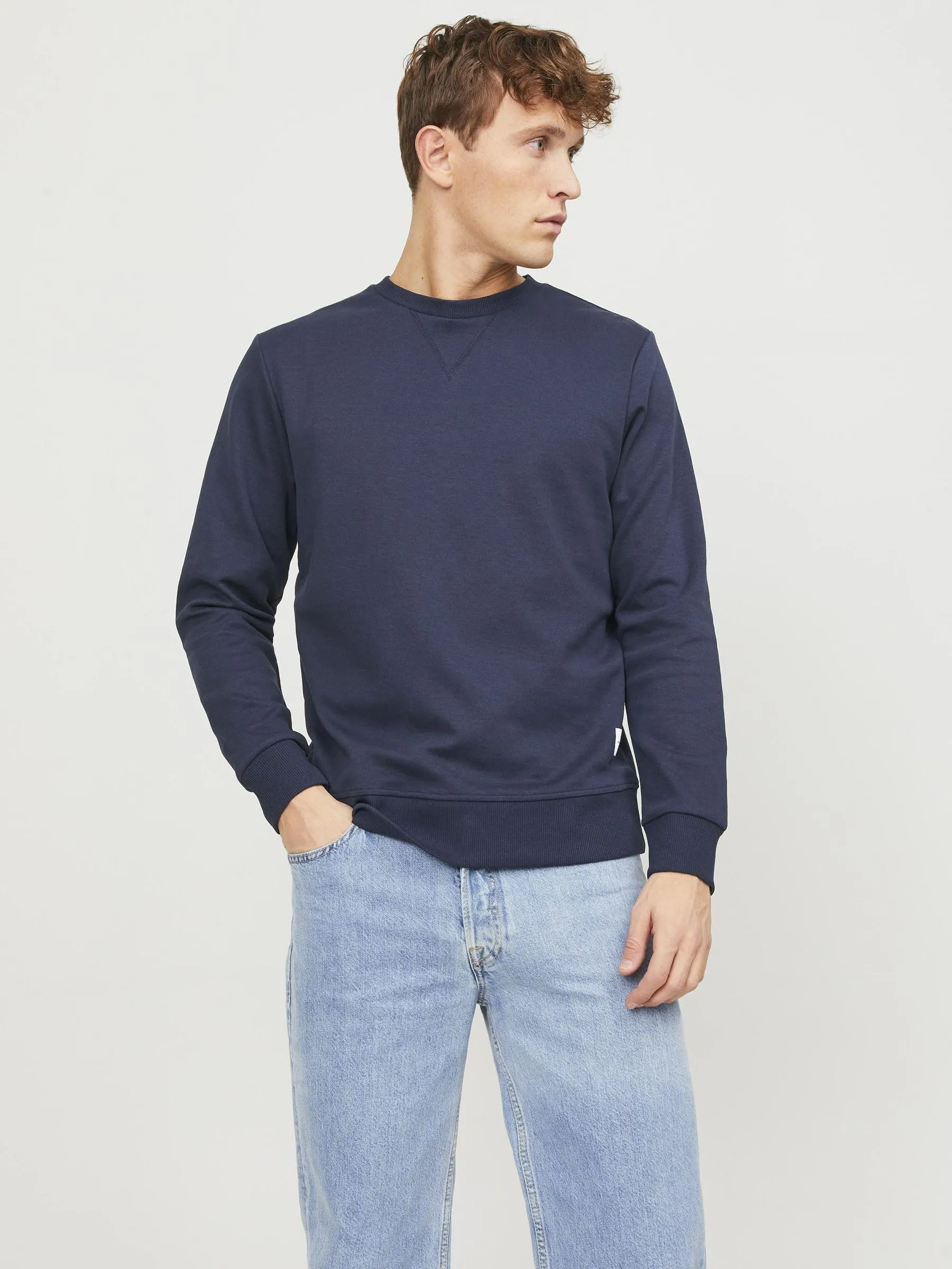 Jack & Jones Basic Girocollo Maglione Sportivo Blu Marino Blazer L - immagine 2