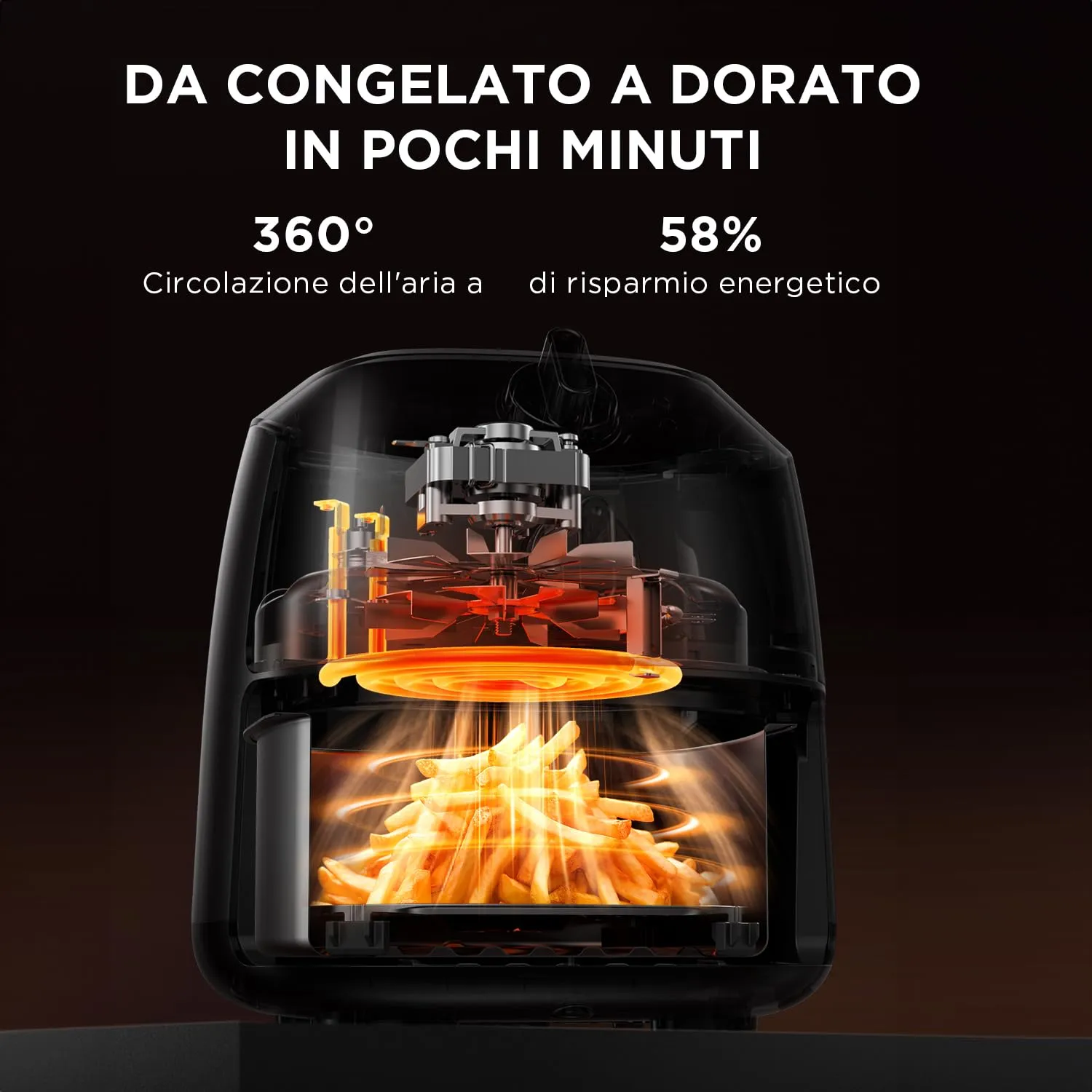 Midea Friggitrice ad Aria MAF20P0BPK, 1150 W, 12 Funzioni, 2 Litri, Nero - immagine 2