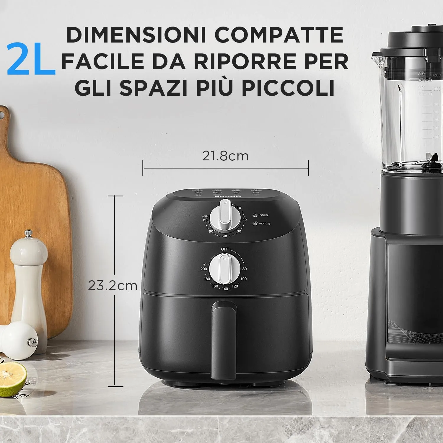 Midea Friggitrice ad Aria MAF20P0BPK, 1150 W, 12 Funzioni, 2 Litri, Nero - immagine 5