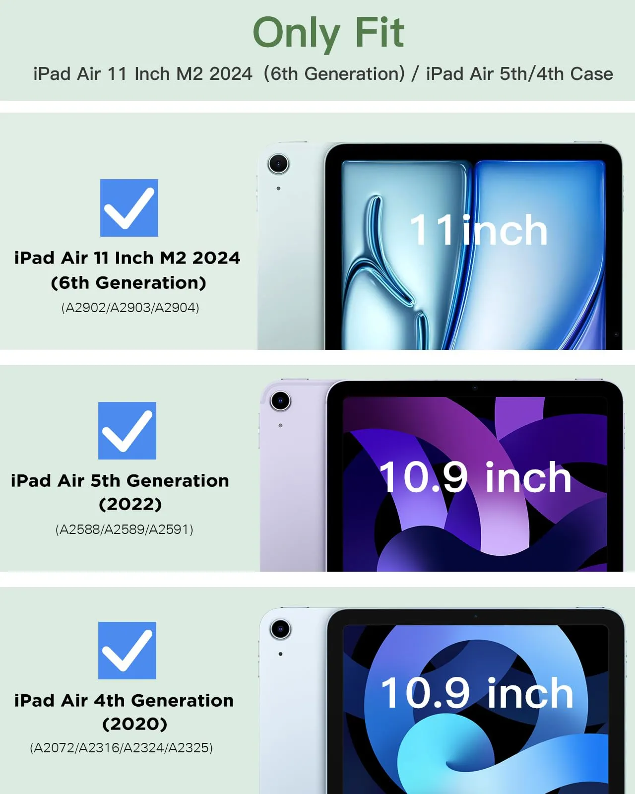 TiMOVO Cover per iPad Air 11" M4/M3/M2, Air 5a/4a Gen 10.9", Verde - immagine 2