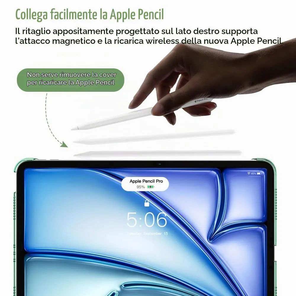 TiMOVO Cover per iPad Air 11" M4/M3/M2, Air 5a/4a Gen 10.9", Verde - immagine 3