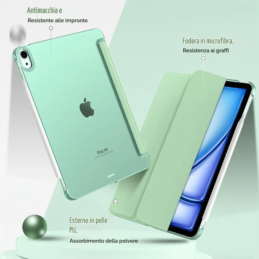 TiMOVO Cover per iPad Air 11" M4/M3/M2, Air 5a/4a Gen 10.9", Verde - immagine 4