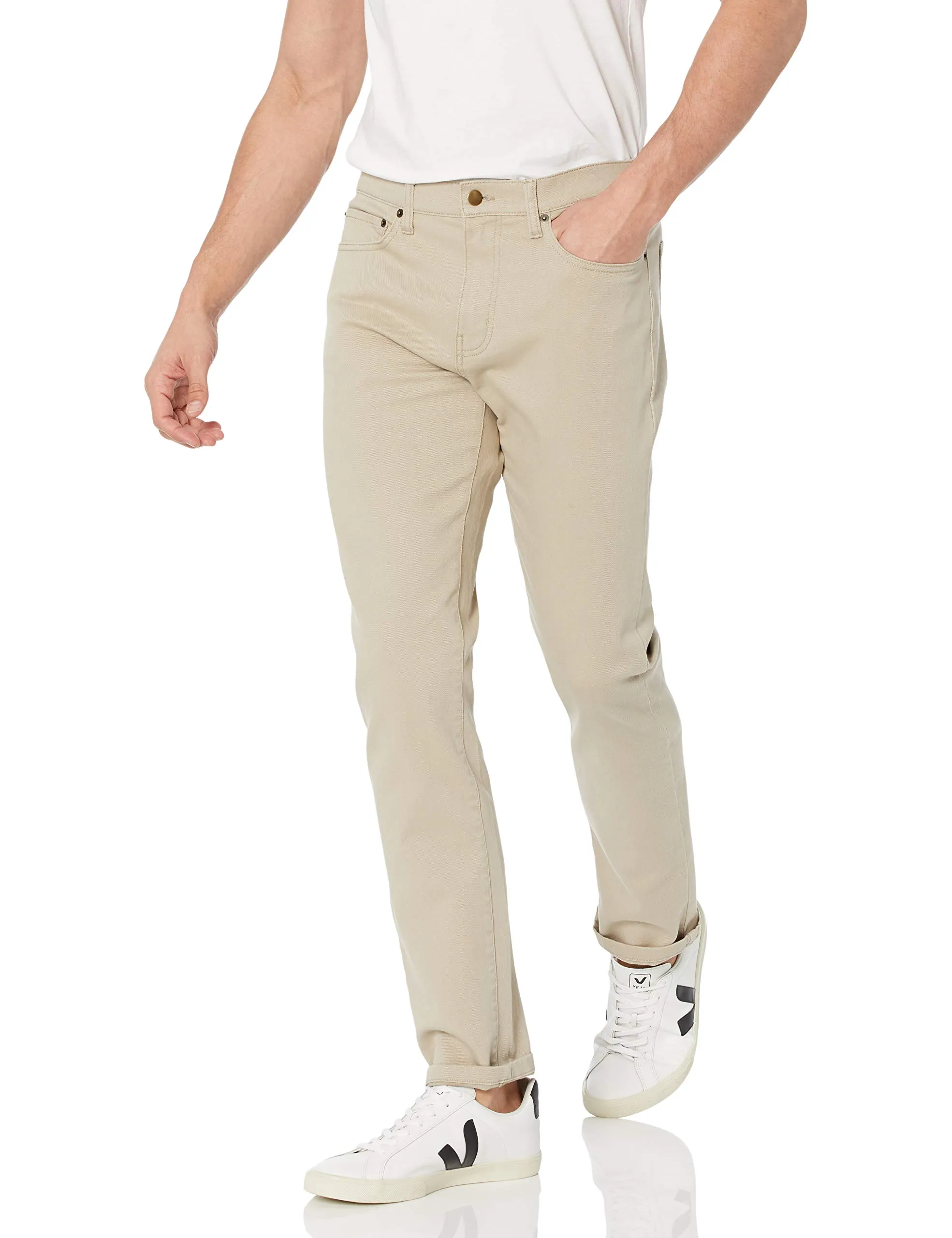 Amazon Essentials Slim Fit Jeans, Marrone Kaki Chiaro, 29W / 32L - immagine 1
