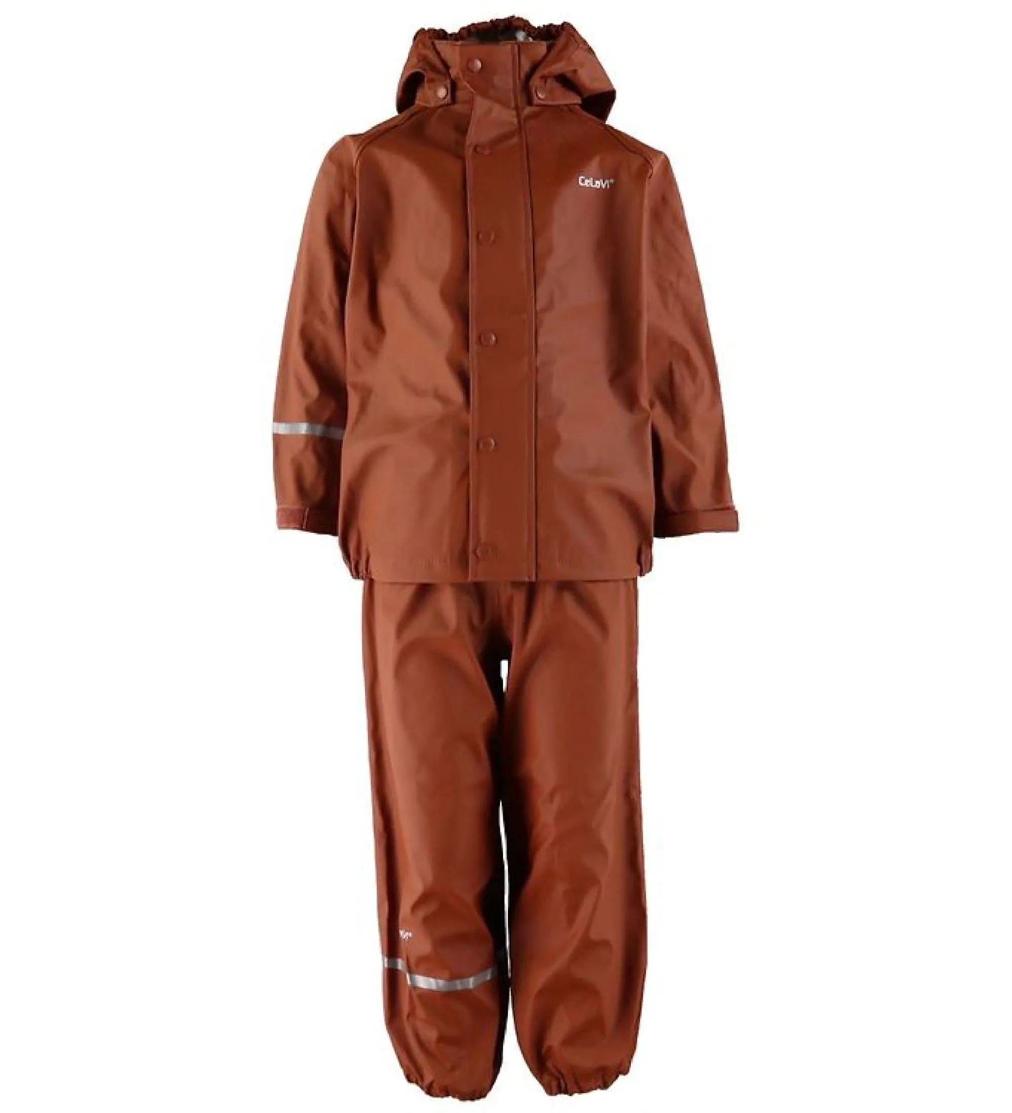 CeLaVi Basic Rainwear Set PU Waterproof Jacket, Tortoise Shell, 100 Unisex-Kids - immagine 2
