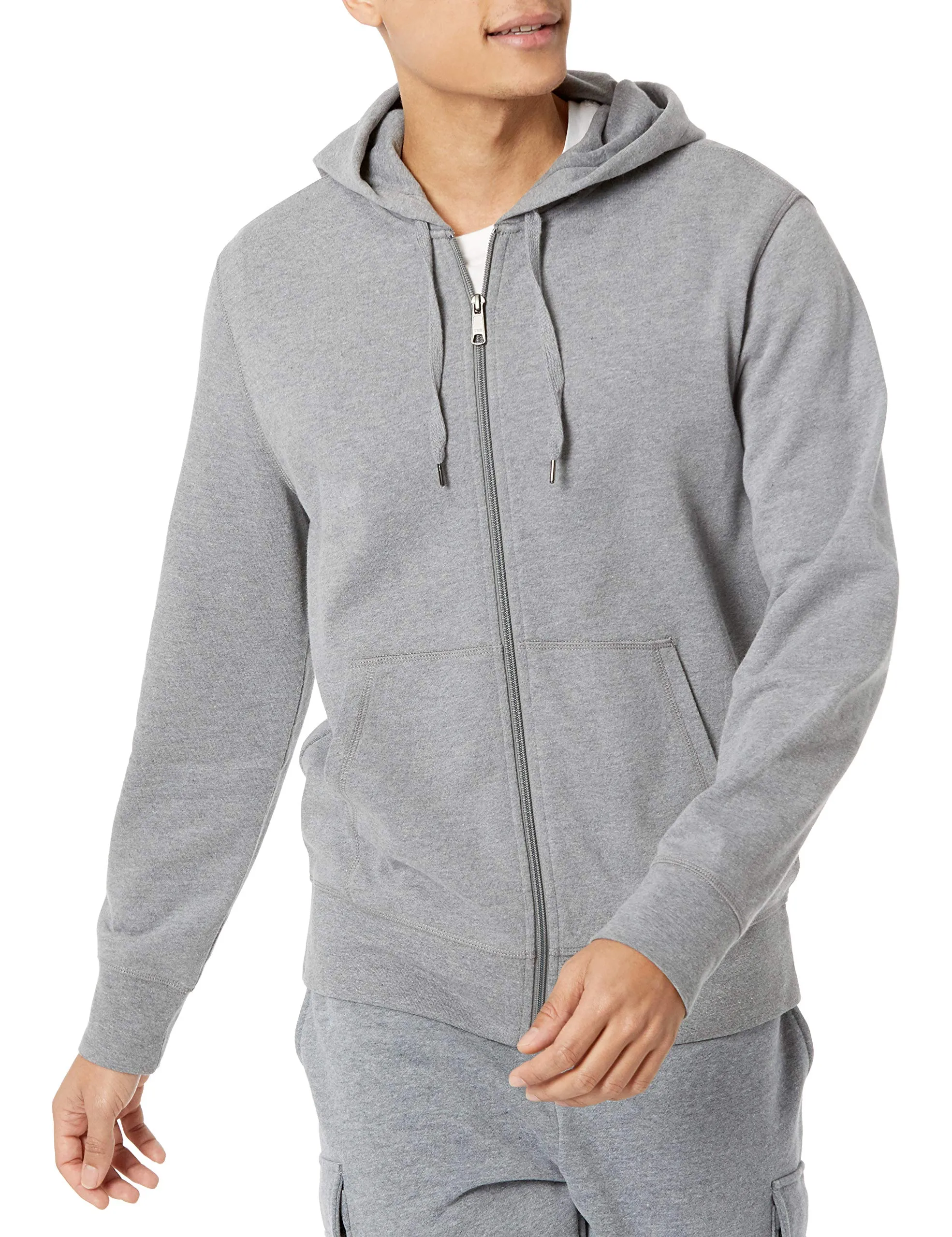 Amazon Essentials Giacca Leggera con Cappuccio e Zip Integrale Uomo, Carbone Puntinato, L - immagine 1