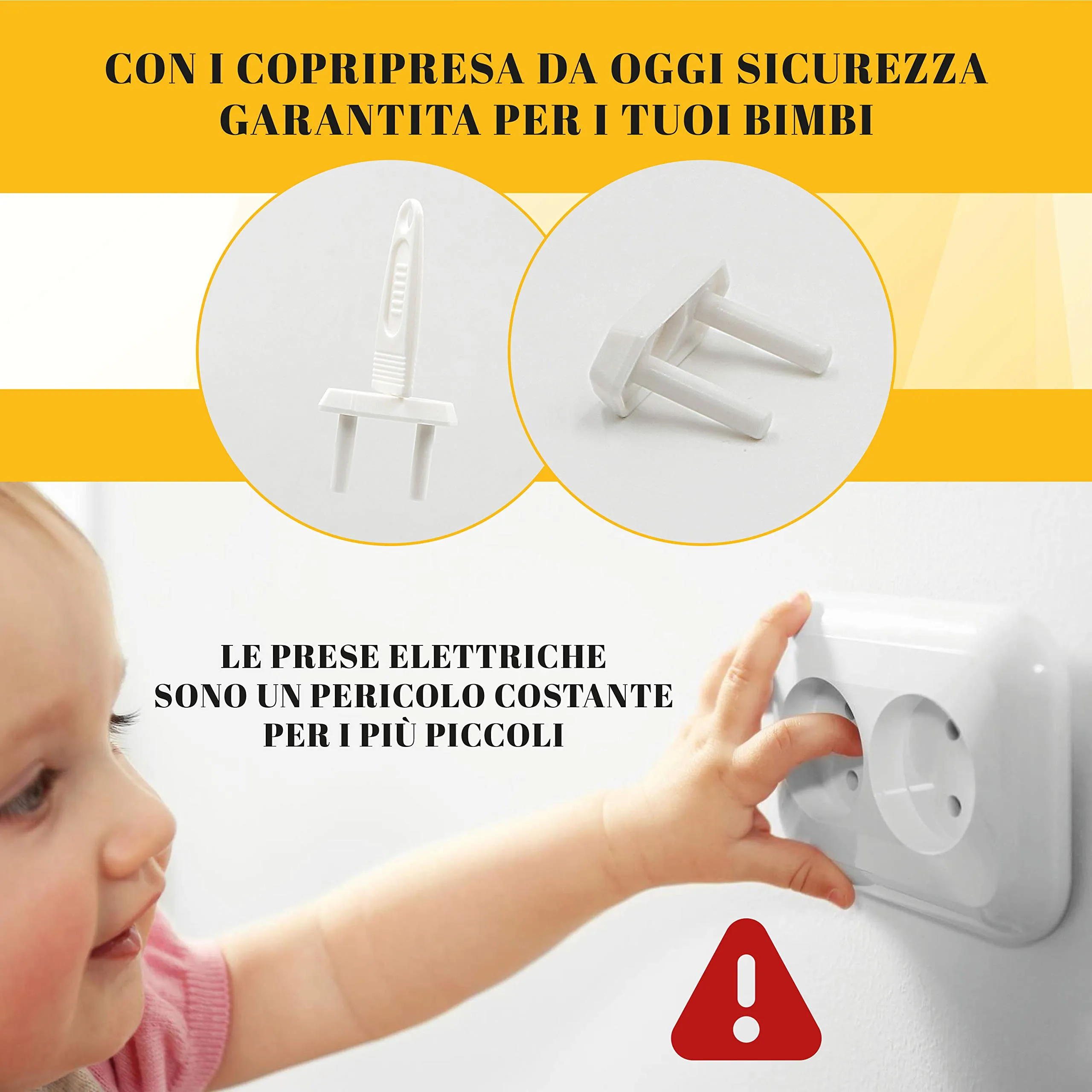 Odelù Copriprese per Bambini, 20 Tappi Bianchi e 4 Chiavi - immagine 3