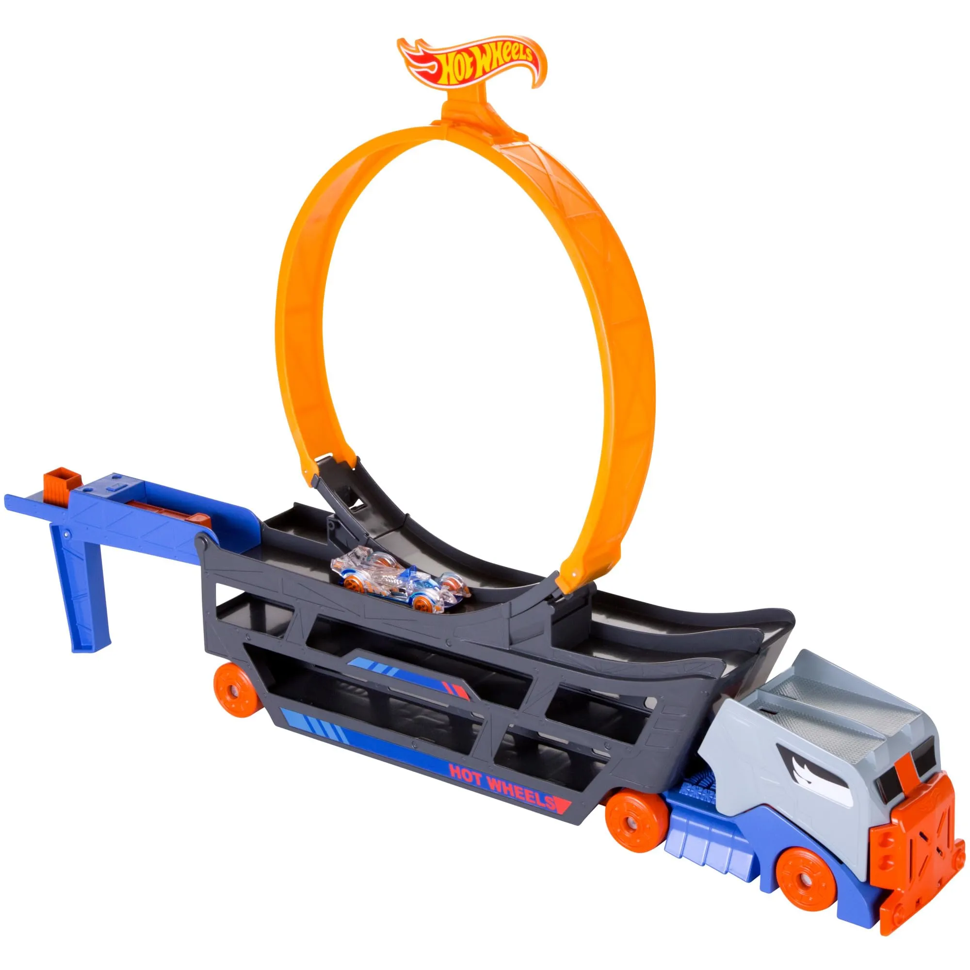 Hot Wheels Trasportatore Portatile con Mega Loop e Lanciatore, Spazio per 18 Veicoli, GCK38 - immagine 5