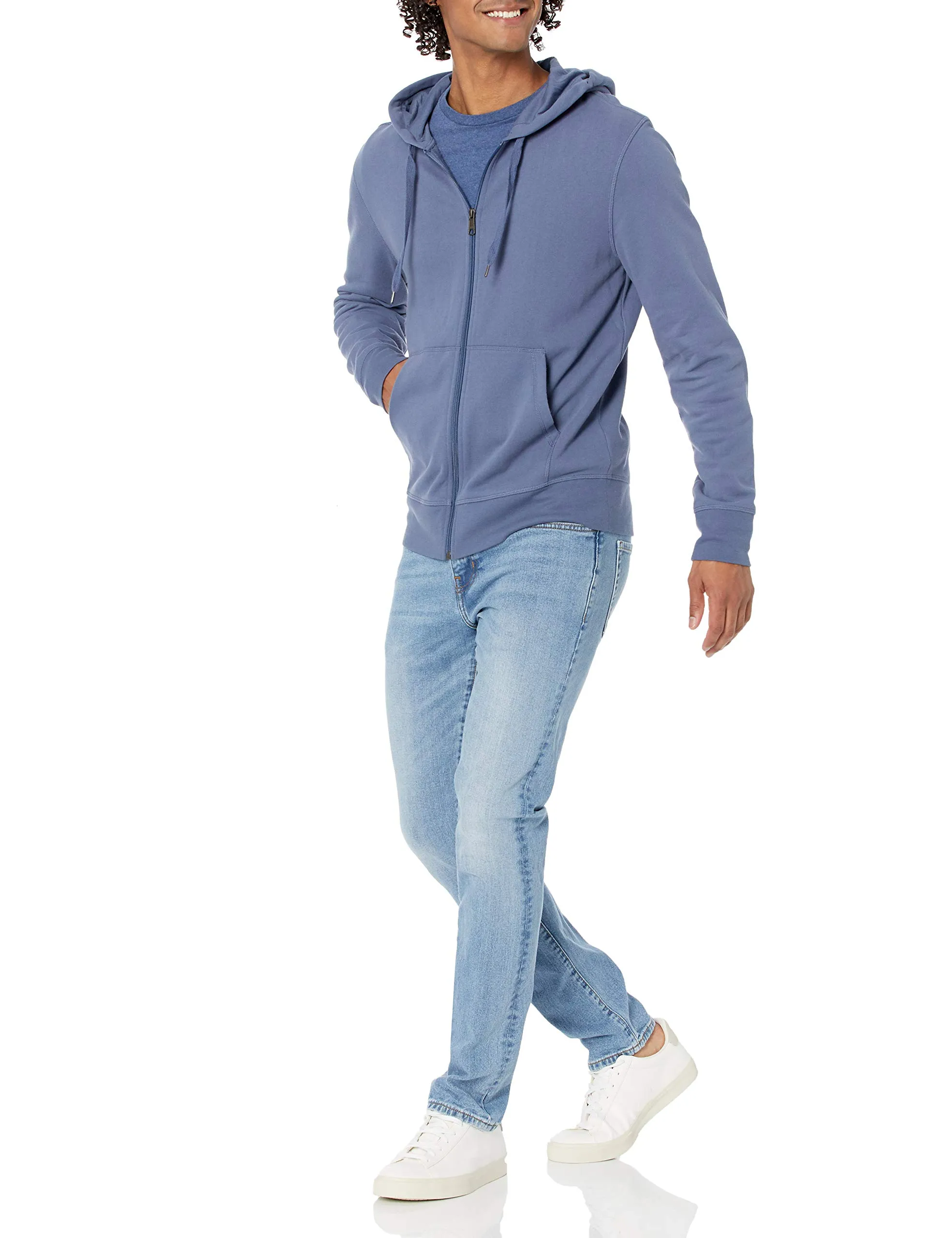 Amazon Essentials Giacca Leggera con Cappuccio e Zip Integrale Uomo, Indaco, XS - immagine 6