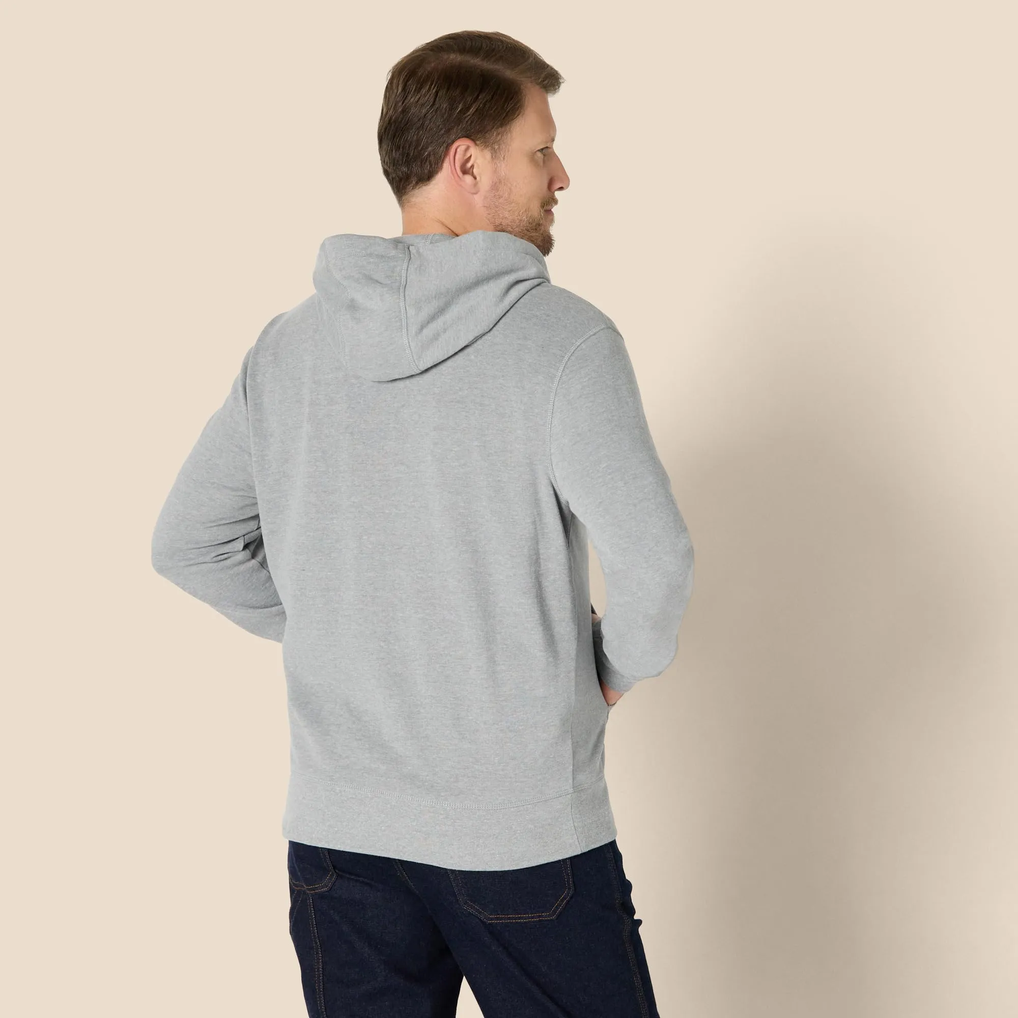 Amazon Essentials Giacca Leggera con Cappuccio e Zip Integrale Uomo, Grigio Chiaro Puntinato, XXL - immagine 3