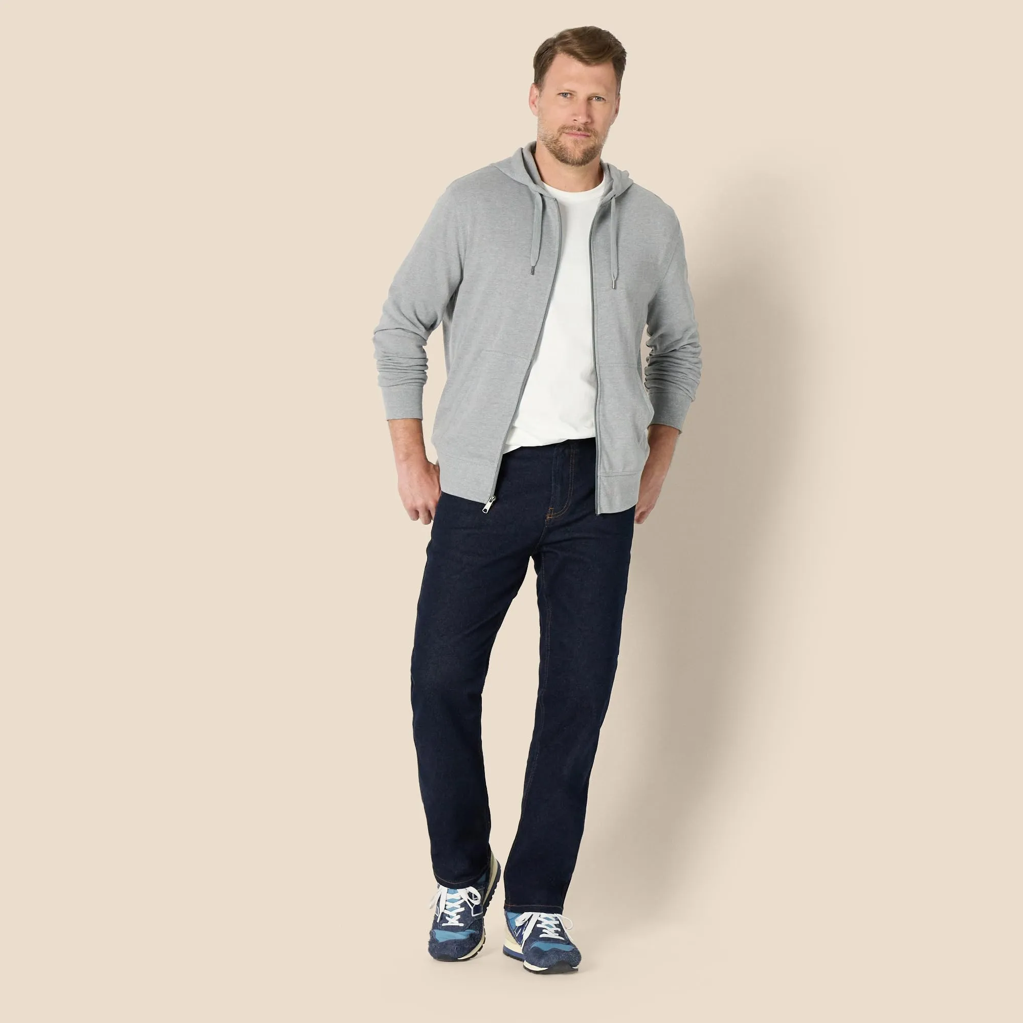 Amazon Essentials Giacca Leggera con Cappuccio e Zip Integrale Uomo, Grigio Chiaro Puntinato, XXL - immagine 5