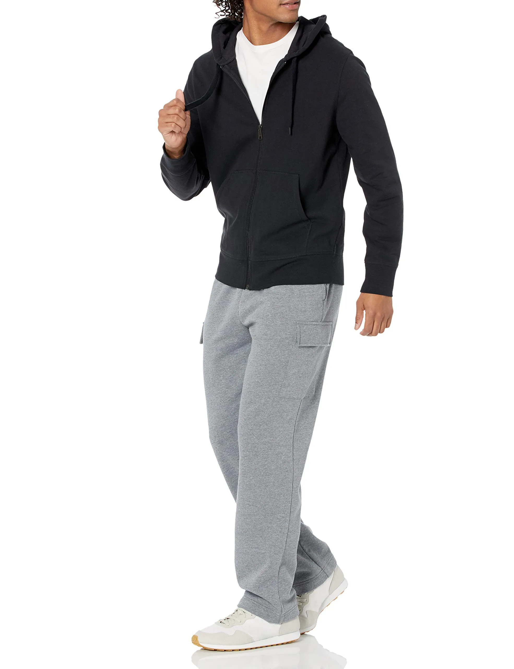 Amazon Essentials Giacca Leggera con Cappuccio e Zip Integrale Uomo, Nero, S - immagine 4