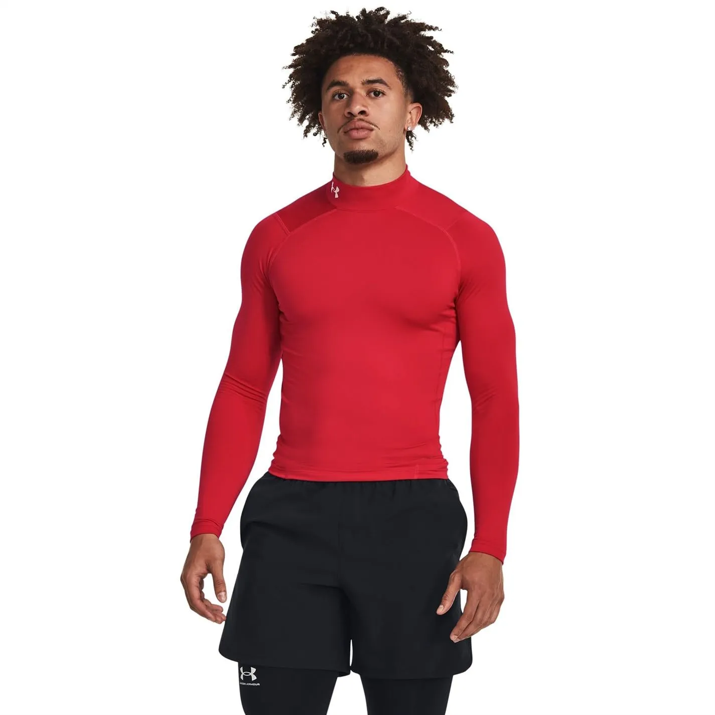 Under Armour Uomo ColdGear Armour Comp Mock Maglia Manica Lunga Red/White, SM - immagine 2