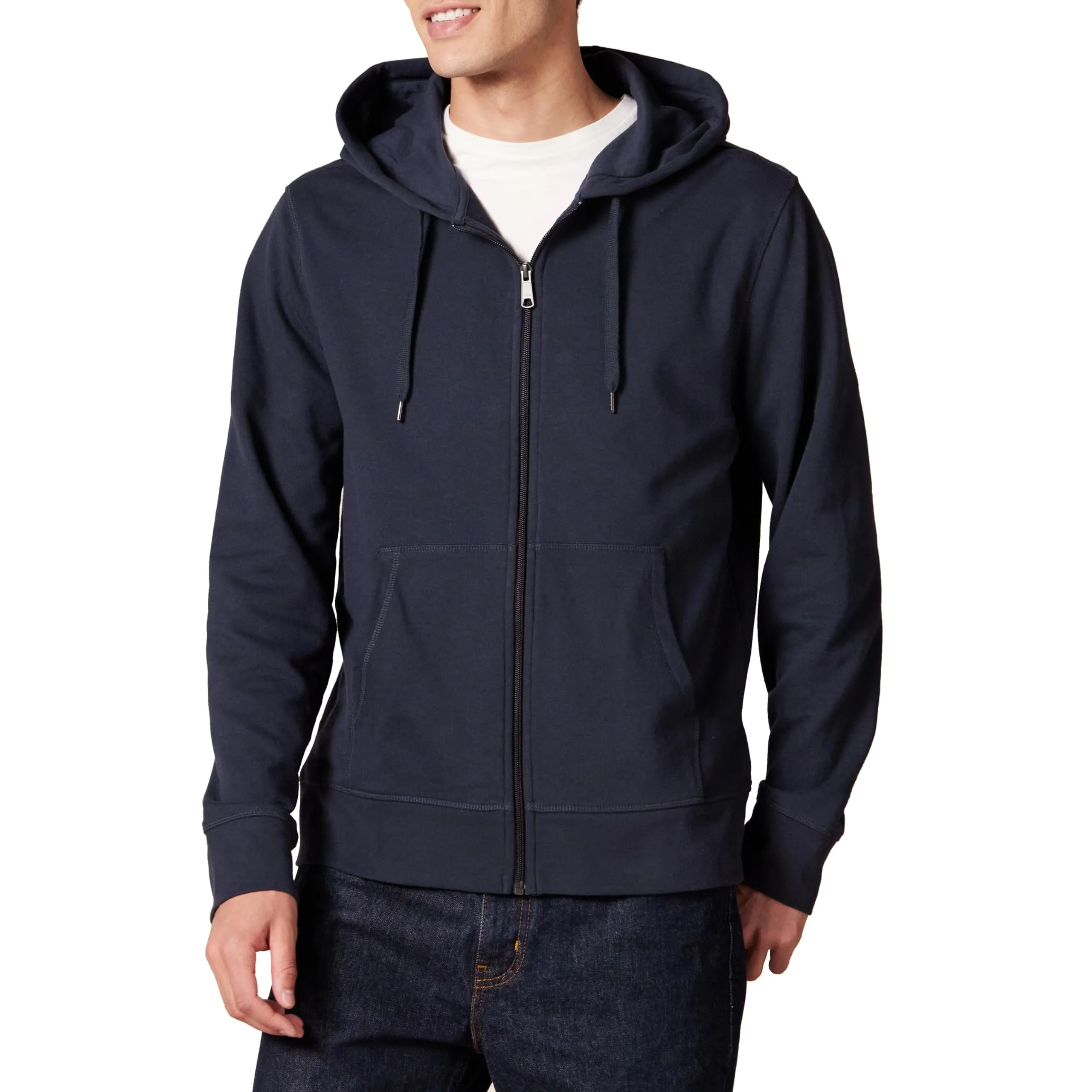 Amazon Essentials Giacca Leggera con Cappuccio e Zip Integrale Uomo, Blu Marino Scuro, XS - immagine 1