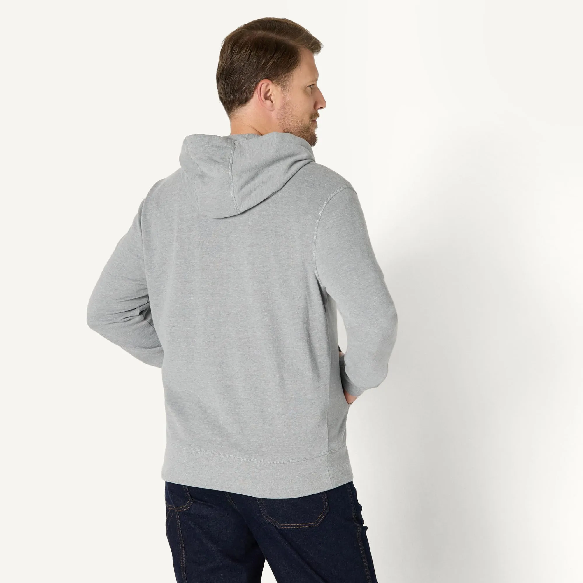Amazon Essentials Giacca Leggera con Cappuccio e Zip Integrale Uomo, Grigio Chiaro Puntinato, L - immagine 3