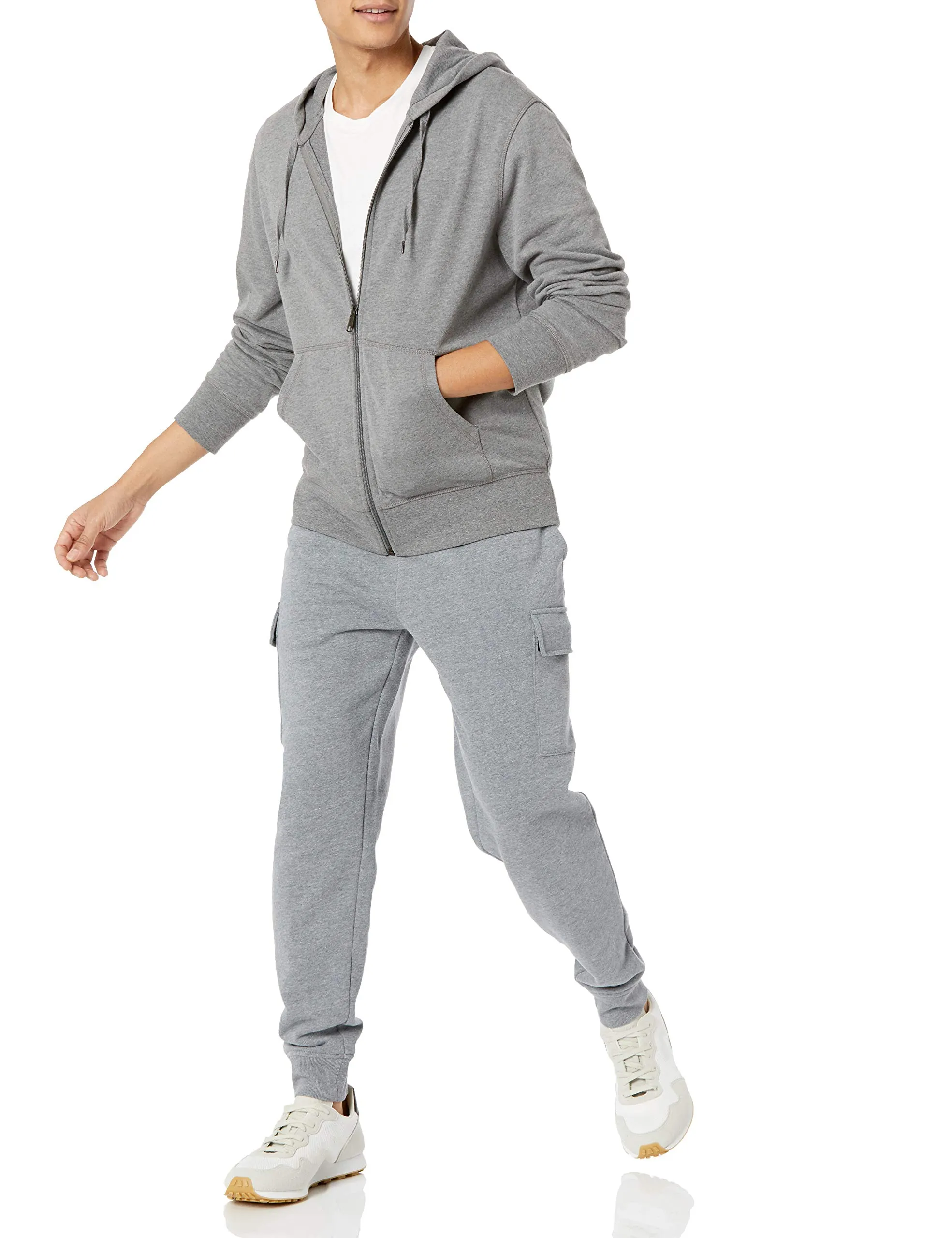 Amazon Essentials Giacca Leggera con Cappuccio e Zip Integrale Uomo, Carbone Puntinato, XL - immagine 5