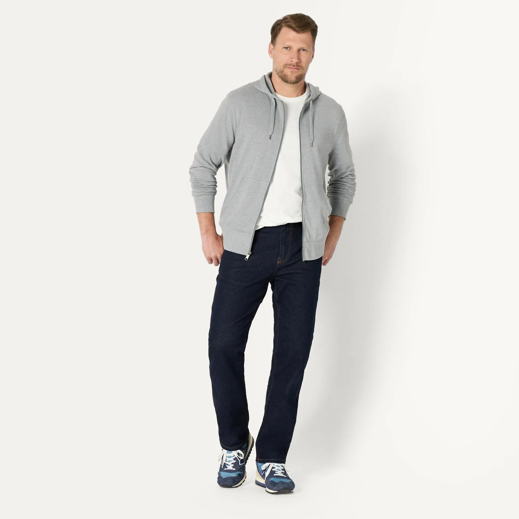 Amazon Essentials Giacca Leggera con Cappuccio e Zip Integrale Uomo, Grigio Chiaro Puntinato, M - immagine 5