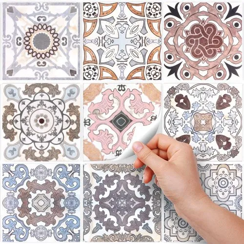 RE-COVERTILES Adesivi Piastrelle in PVC per Cucina e Bagno, 24 Pz 10x10 cm, PS00058 - immagine 2