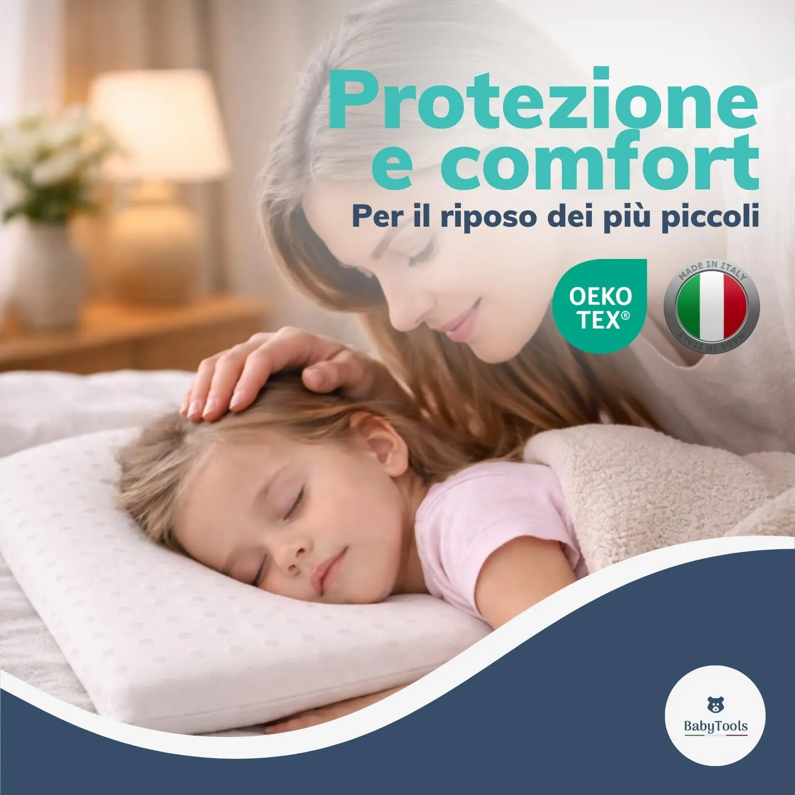 BabyTools Cuscino Antisoffoco Neonato 6 Mesi a 2 Anni, Memory Foam, Traspirante, Antiacaro, Antireflusso, 40x30 cm, Made in Italy - immagine 7