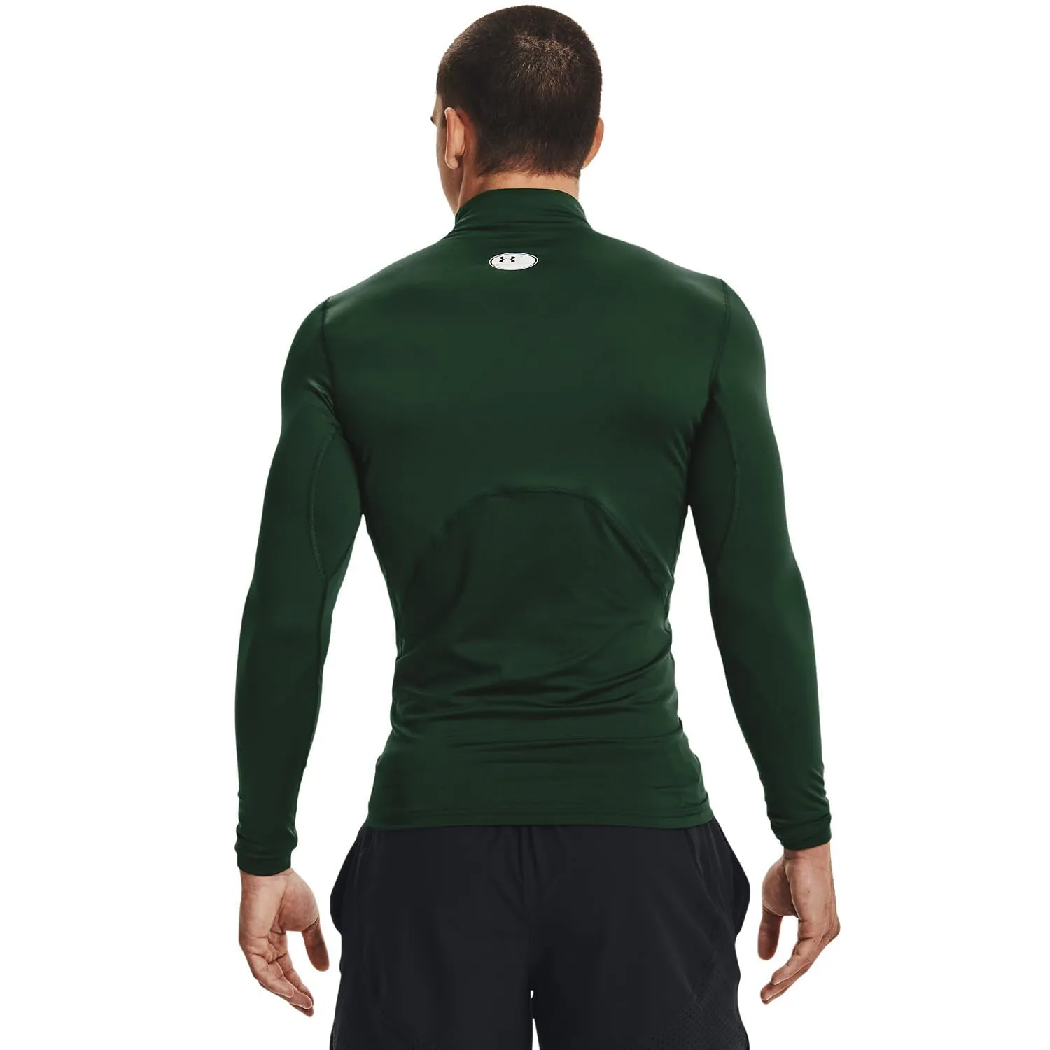 Under Armour ColdGear Compression Mock Uomo, Verde Foresta (301)/Bianco, M - immagine 2