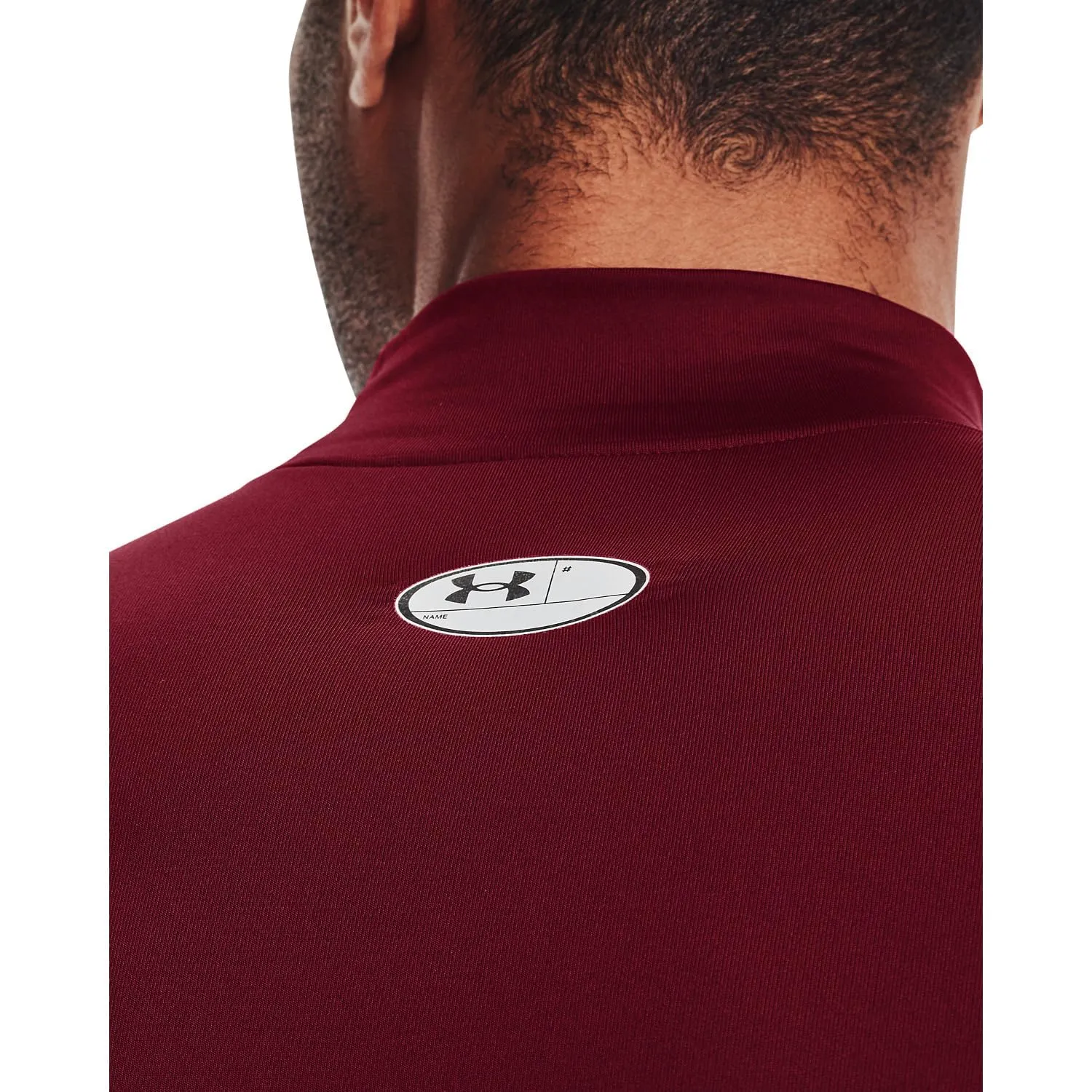Under Armour ColdGear Compression Mock Uomo, Cardinale (625)/Bianco, M - immagine 3
