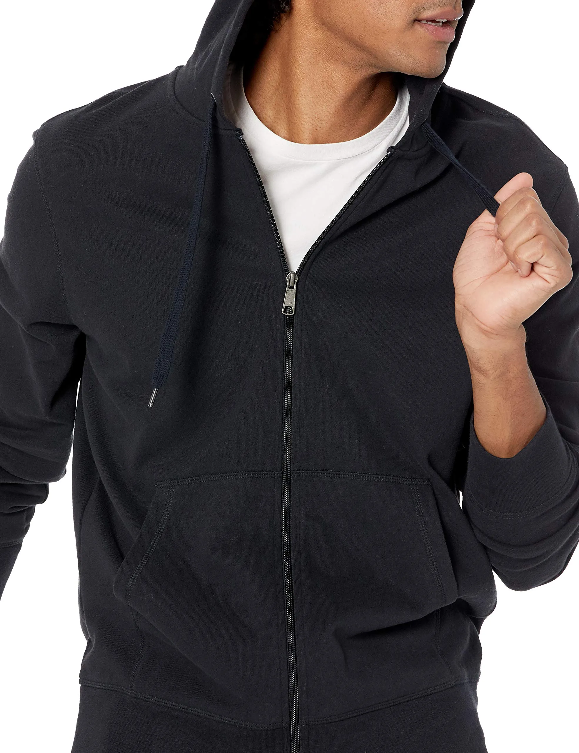Amazon Essentials Giacca Leggera con Cappuccio e Zip Integrale Uomo, Nero, XL - immagine 3
