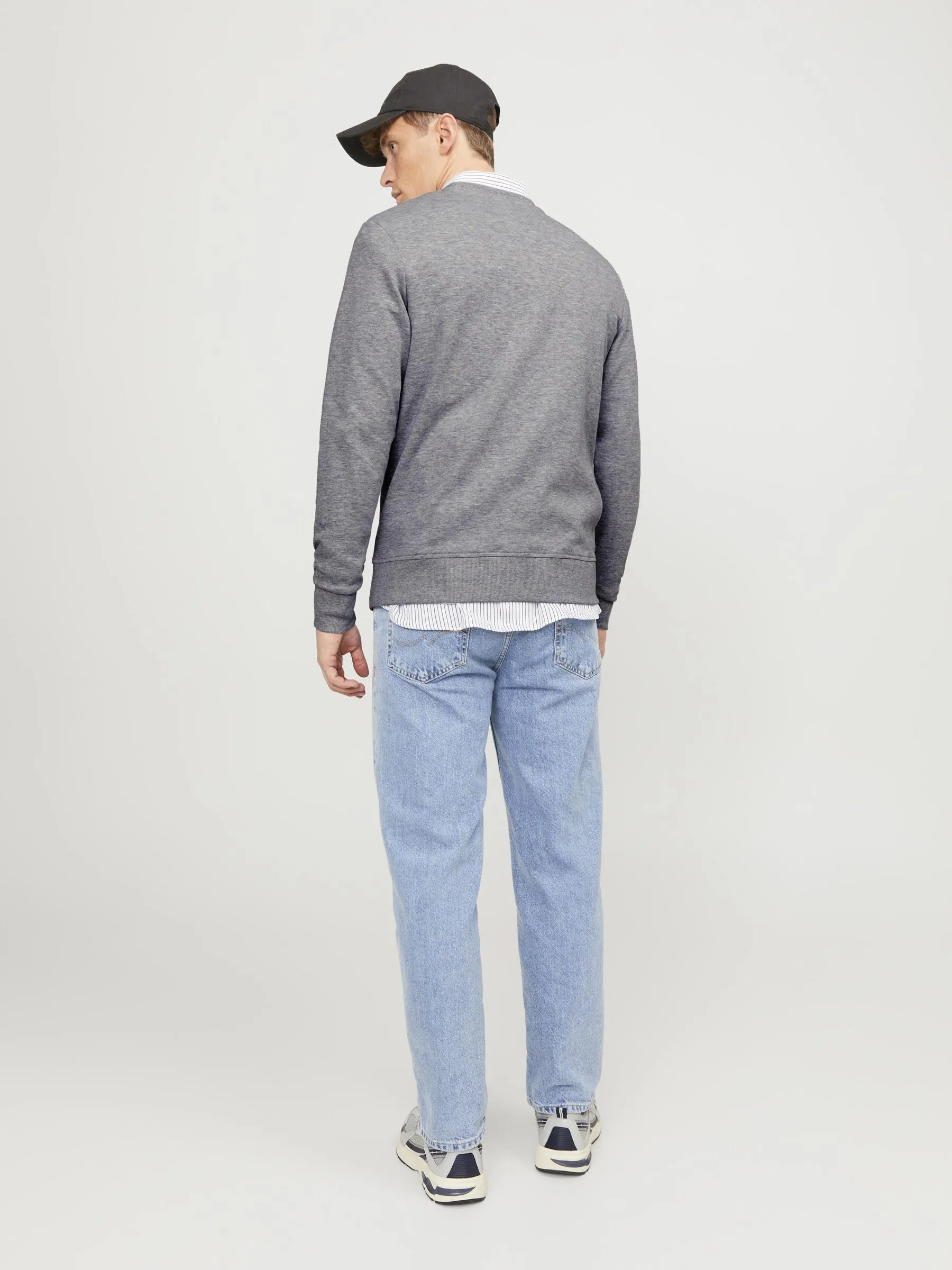 Jack & Jones Jjebasic Sweat Crew Neck Noos, Light Grey, L - immagine 3