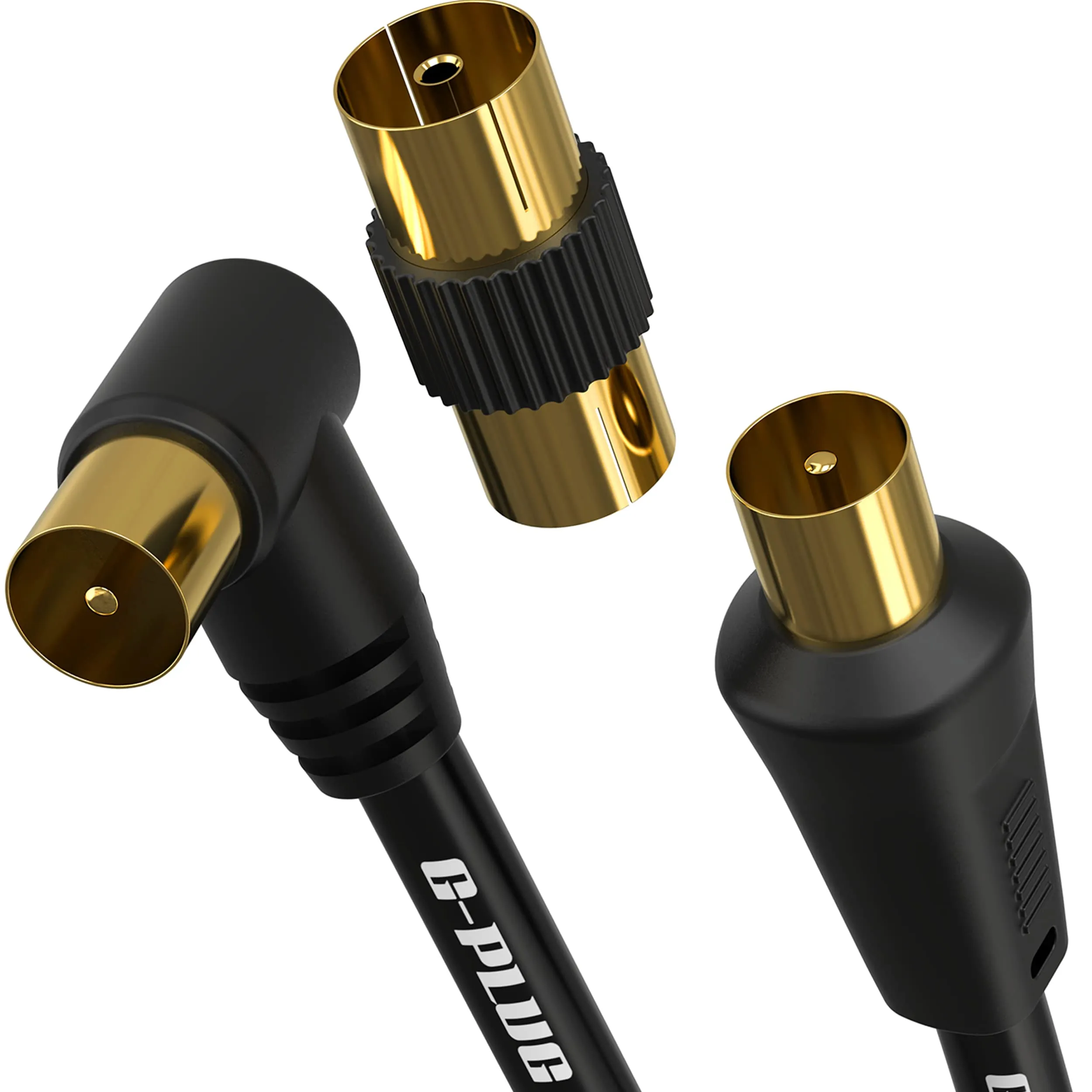 G-PLUG Cavo Antenna TV Maschio-Maschio 1m, Prolunga Cavo Coassiale Nero - immagine 1