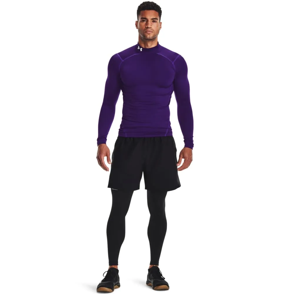 Under Armour ColdGear Compression Mock Uomo, Viola (500)/Bianco, M - immagine 3