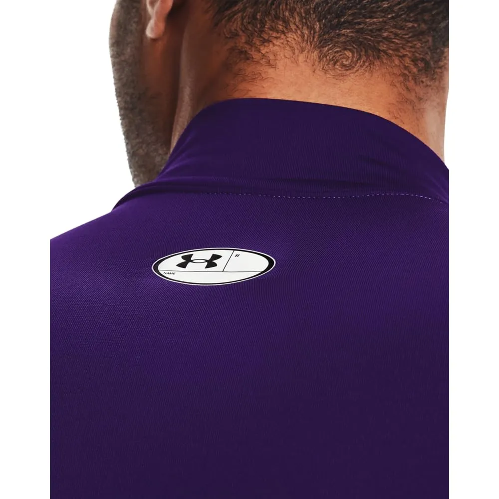 Under Armour ColdGear Compression Mock Uomo, Viola (500)/Bianco, M - immagine 4