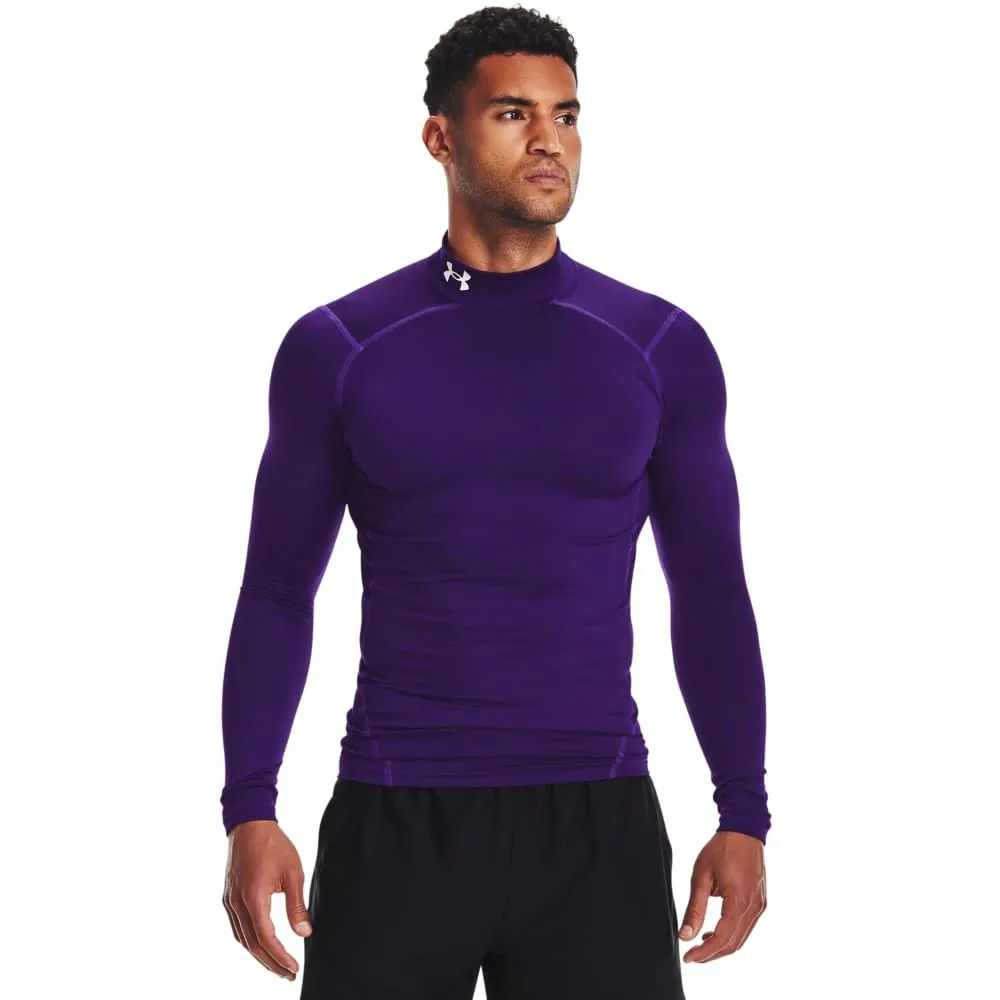Under Armour ColdGear Compression Mock Uomo, Viola (500)/Bianco, XXL - immagine 1