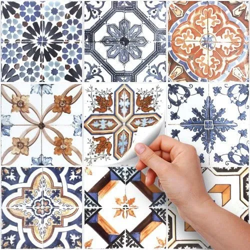 RE-COVERTILES Adesivi Piastrelle in PVC Impermeabili e Antigraffio per Cucina e Bagno, Modello PS00001, 24 Pz 10x10 cm, Made in Italy - immagine 2