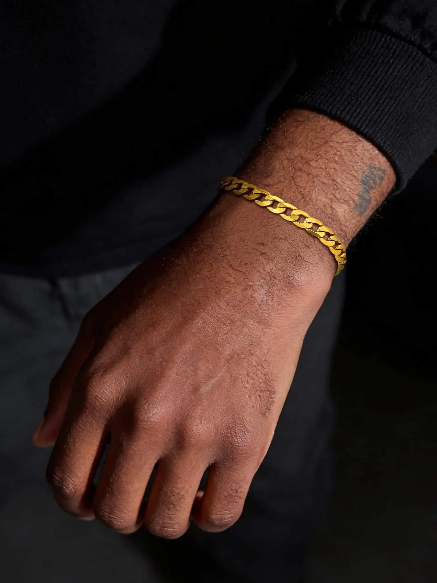 PROSTEEL Bracciale Uomo Catena Cubana Oro 6mm 19cm - immagine 6