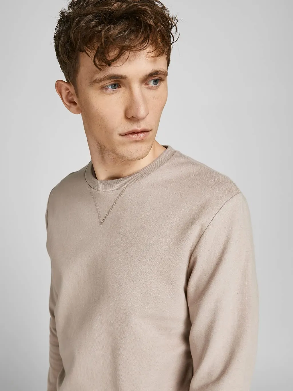 Jack & Jones Felpa Basic da Uomo Scollo Rotondo, Crockery, XS - immagine 3