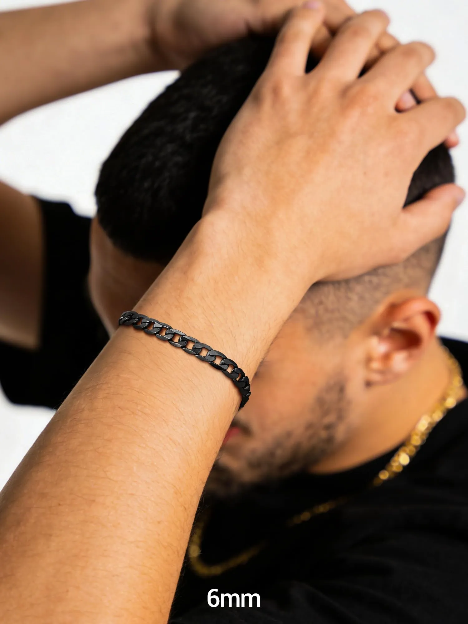 PROSTEEL Bracciale da uomo in acciaio inox a maglie pesanti, 23 cm, Nero 06MM - immagine 4