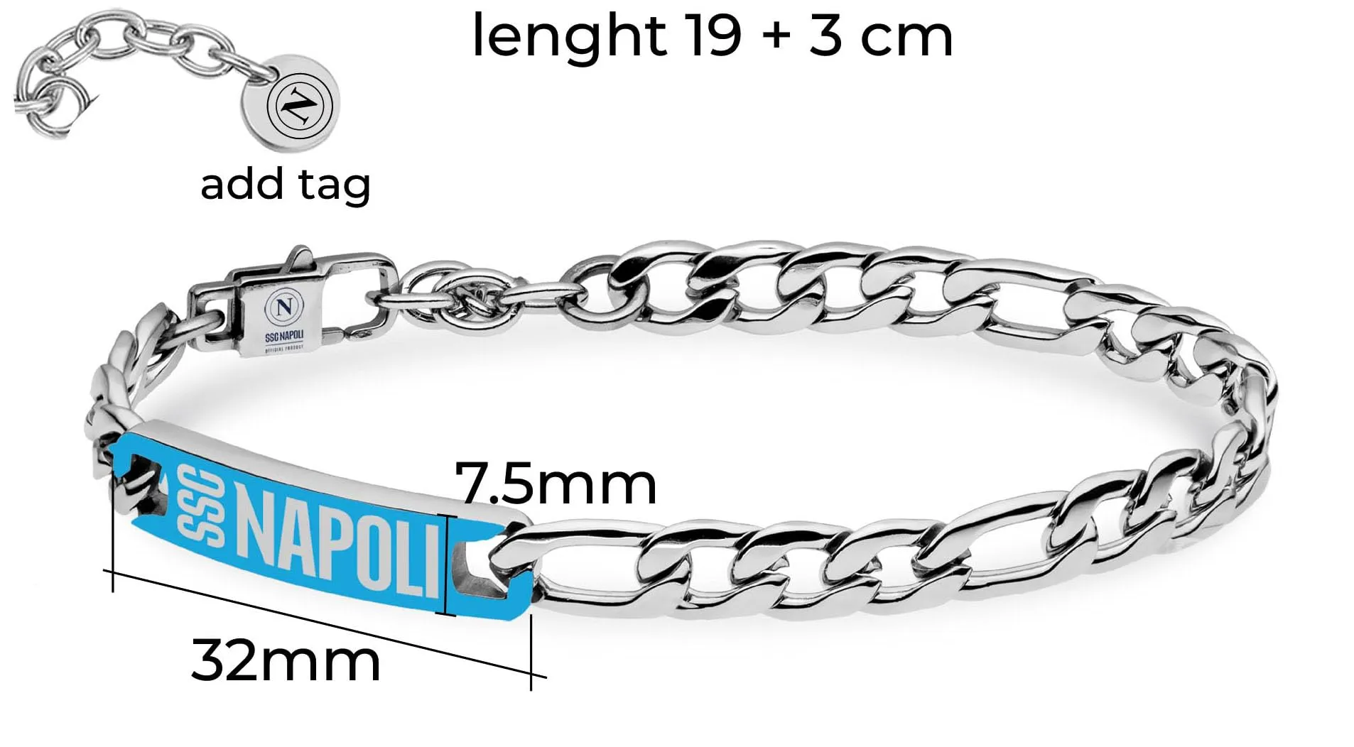 Clondo Bracciale SSC Napoli in Acciaio Power Chain - immagine 4
